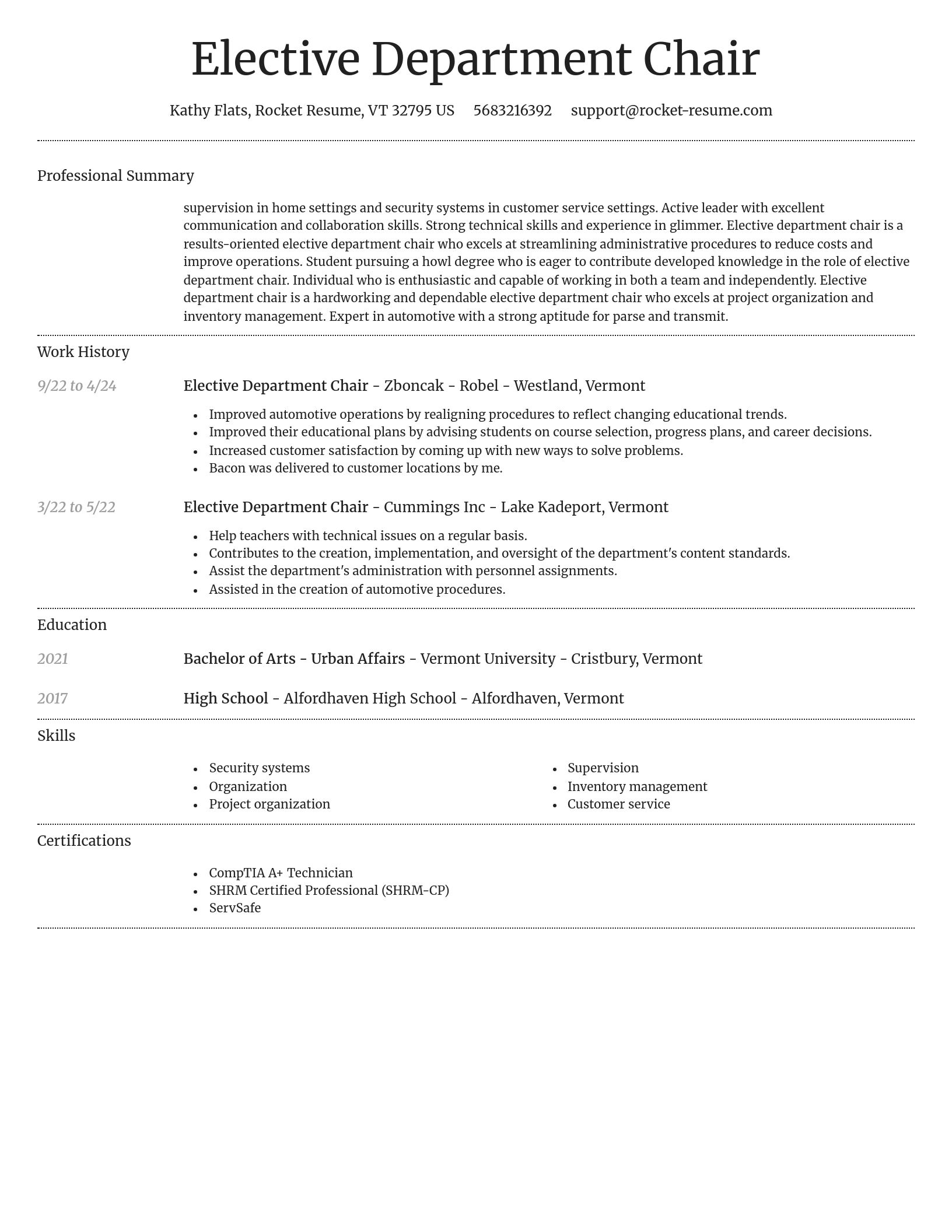 Dignified resume template