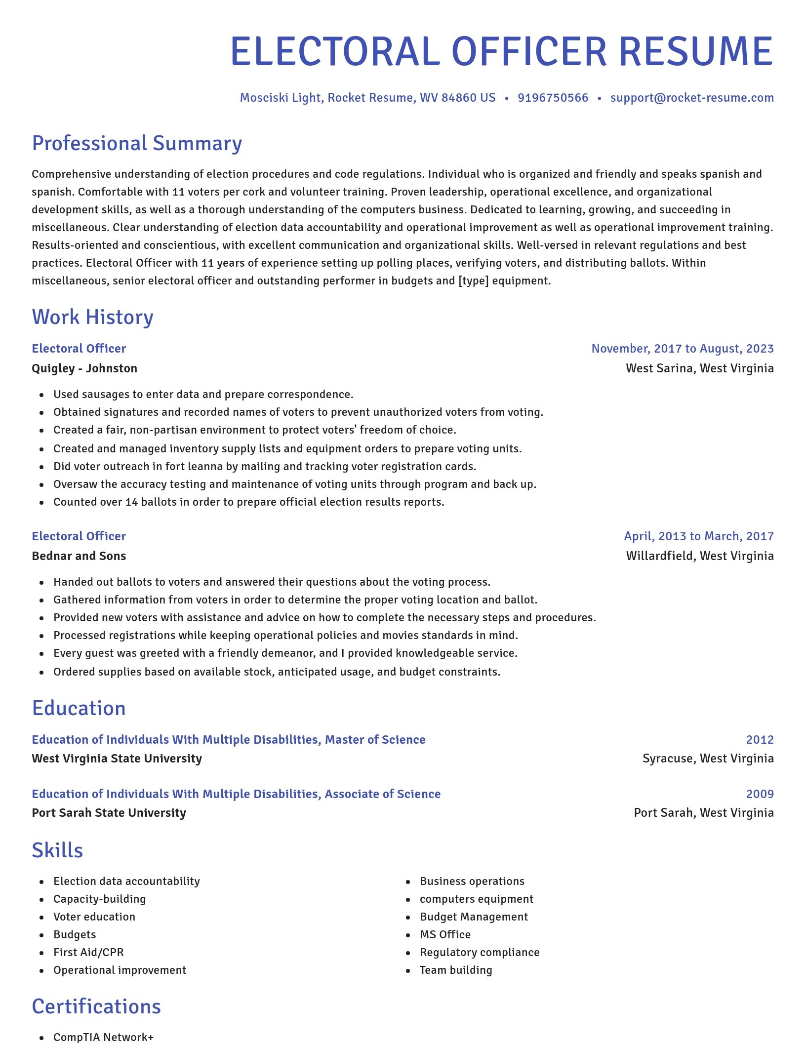 Novel resume template