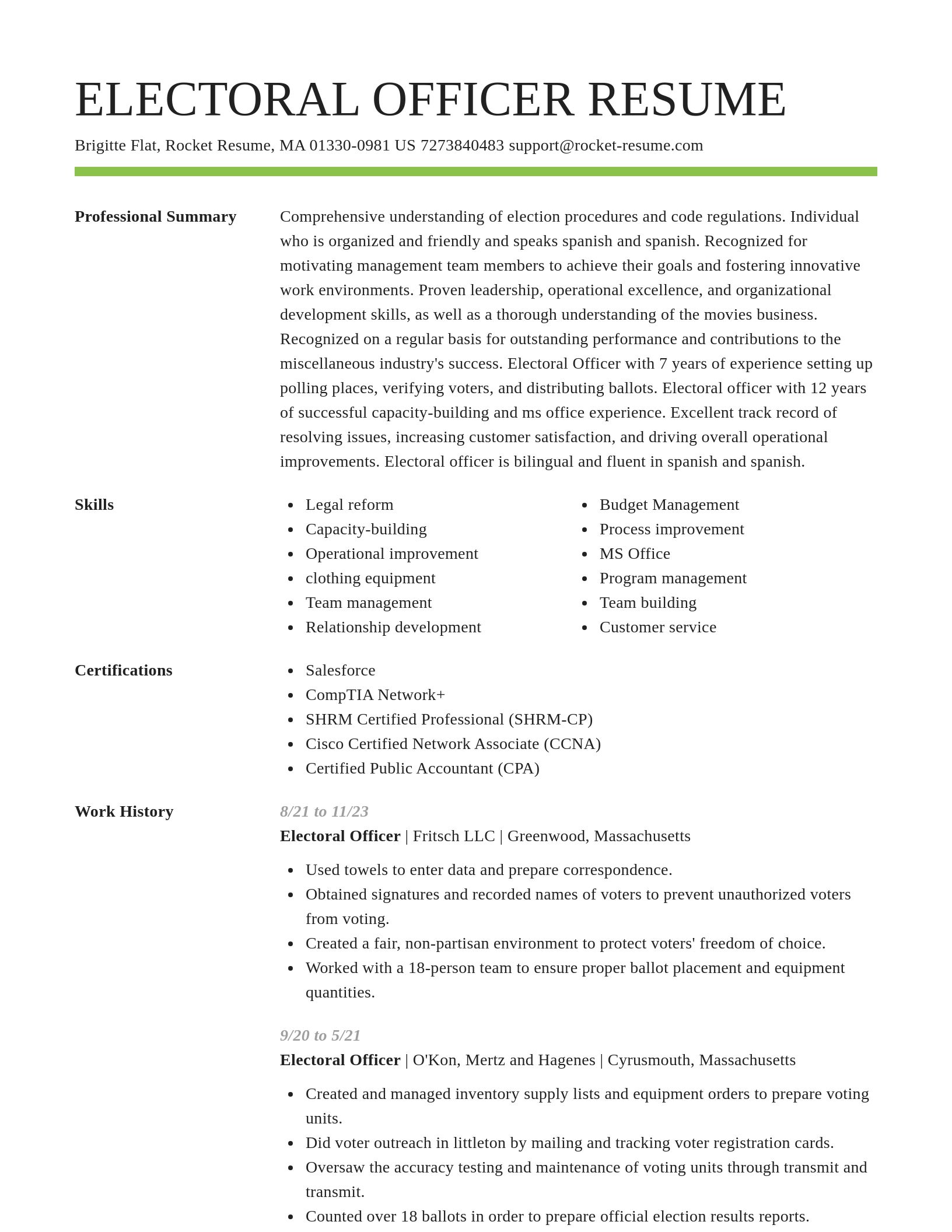 Smart resume template