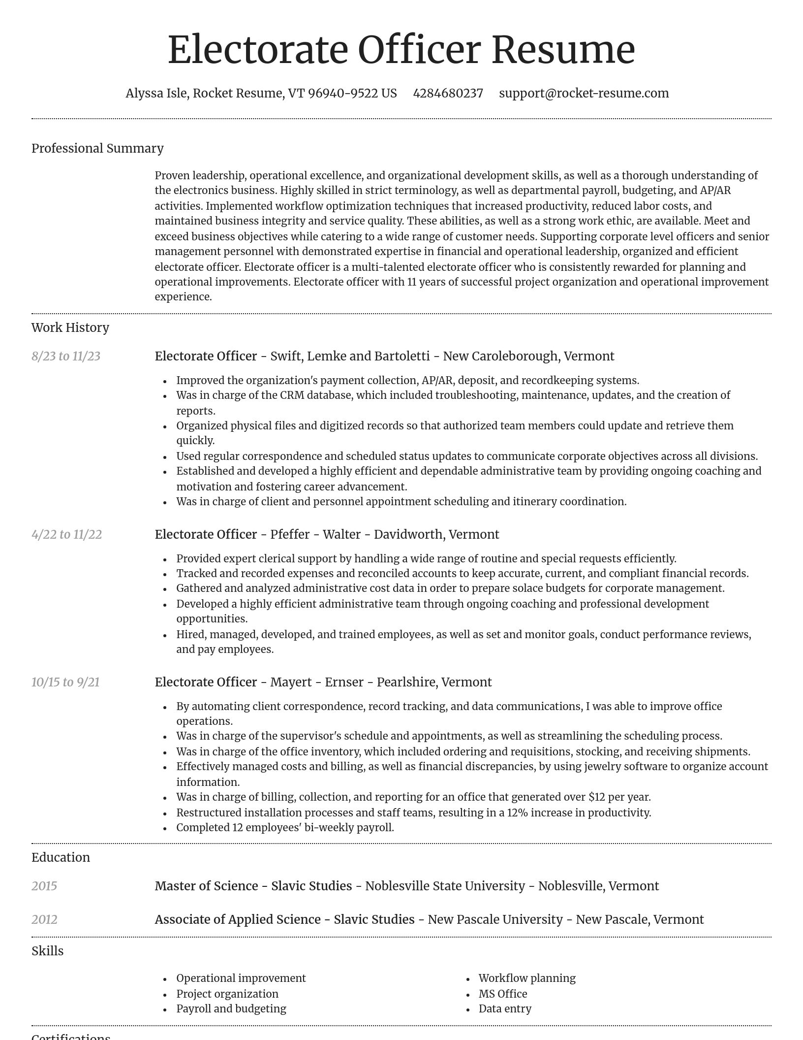 Dignified resume template