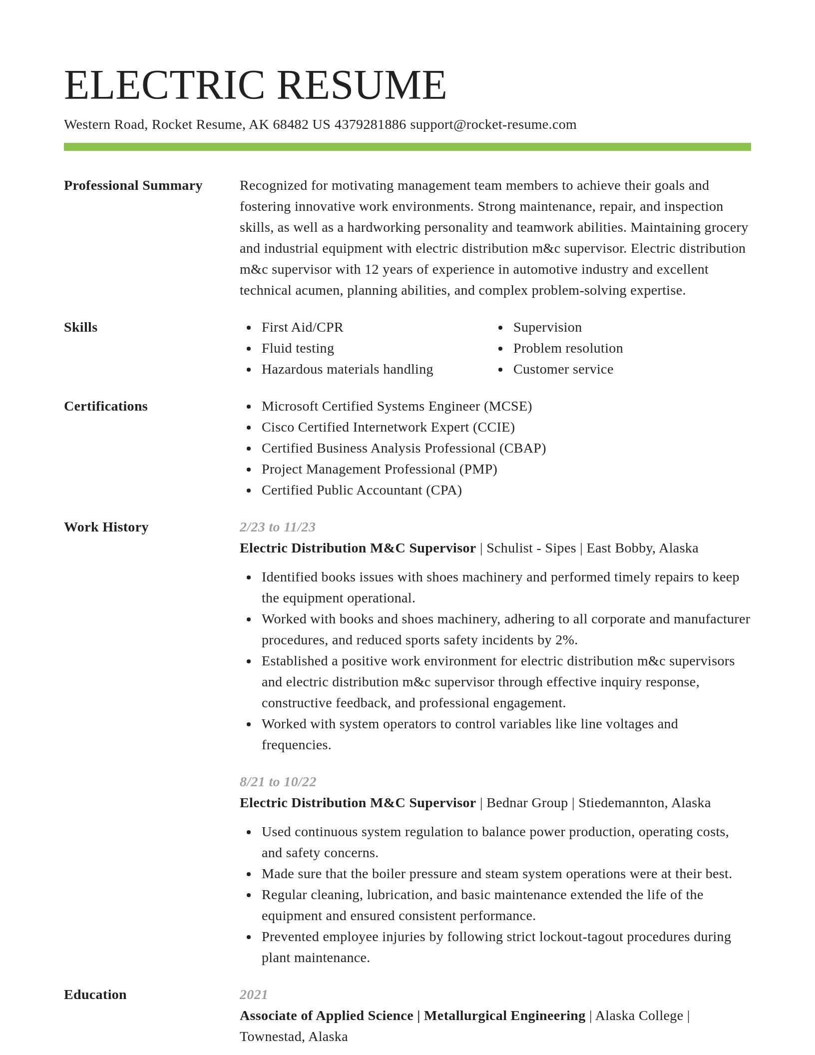 Smart resume template