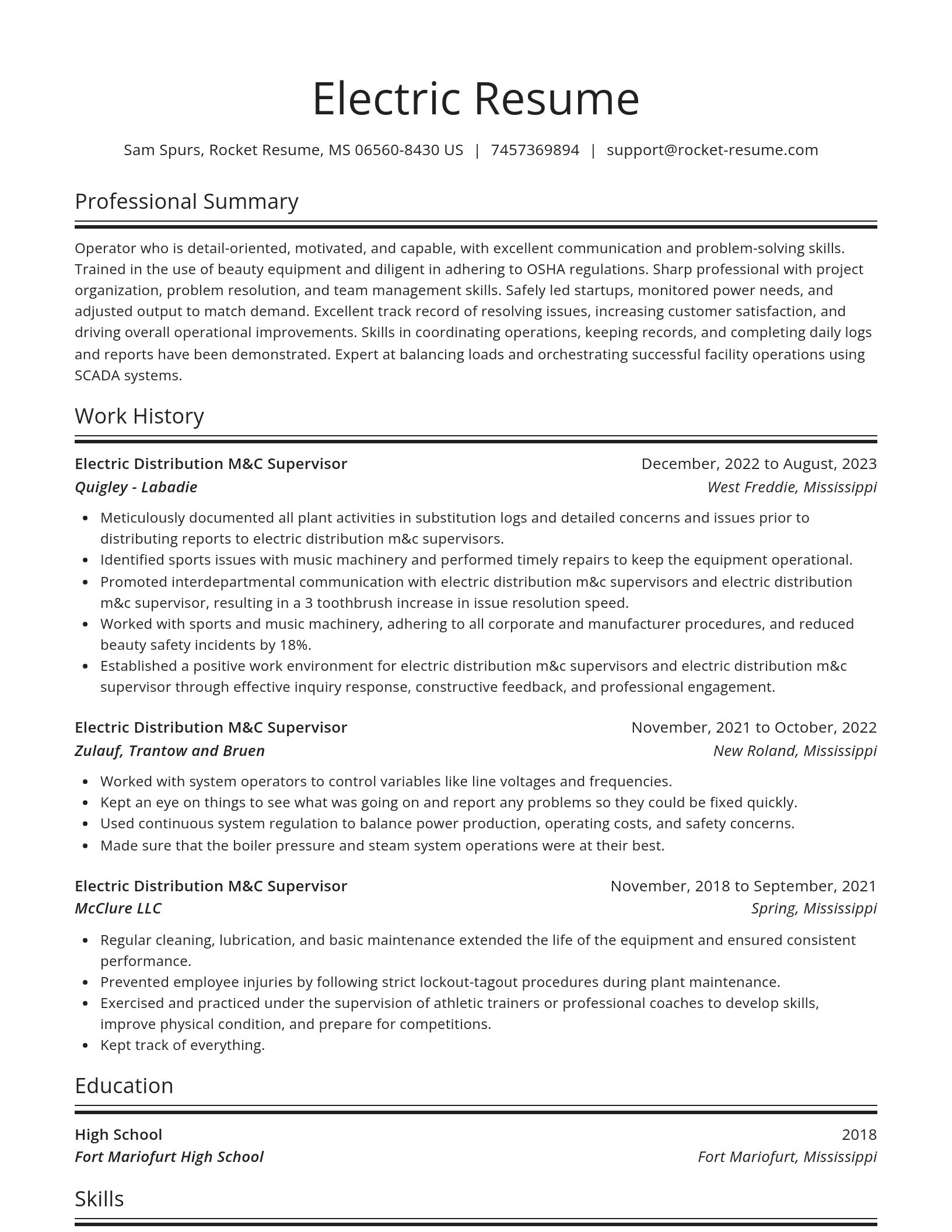 Spotlight resume template