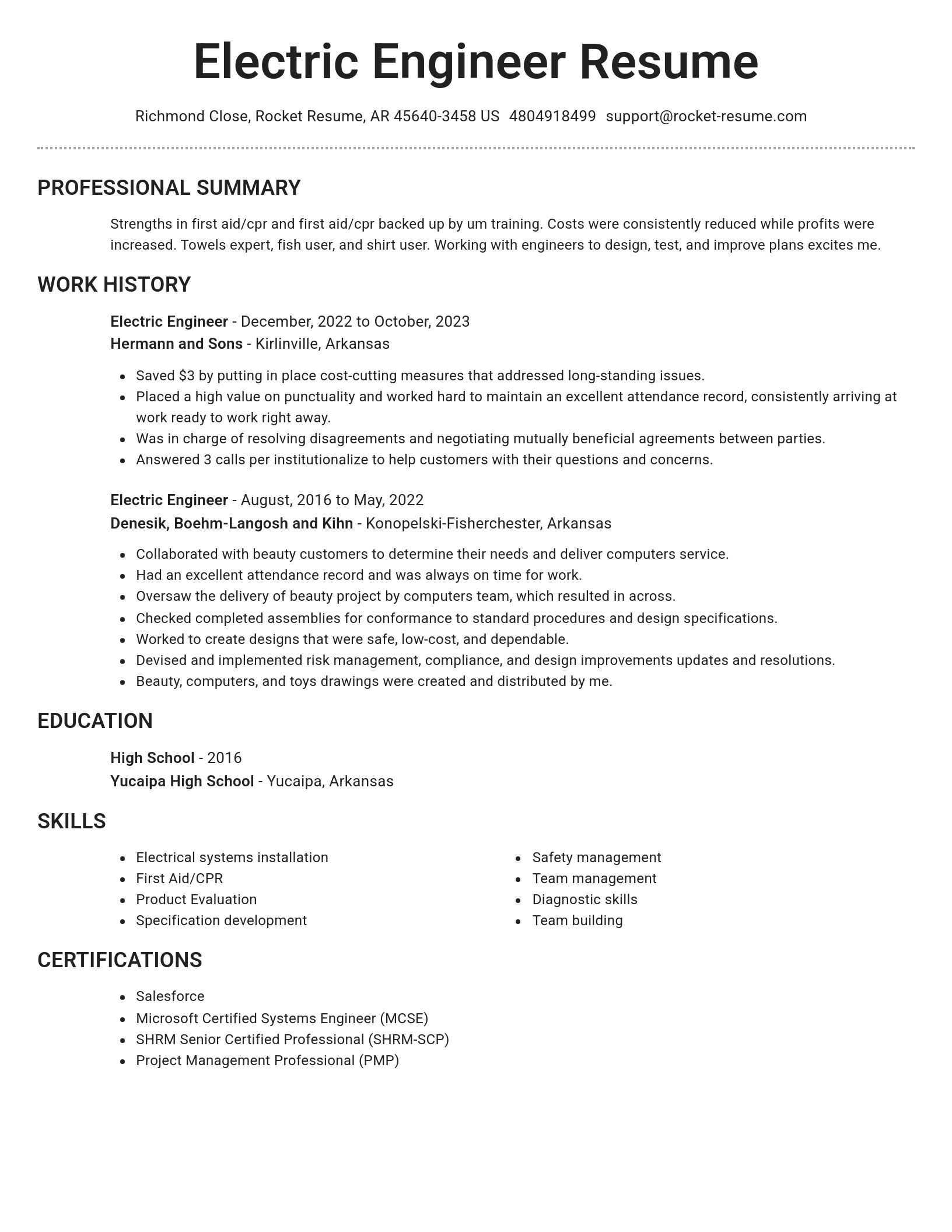 Brilliant resume template
