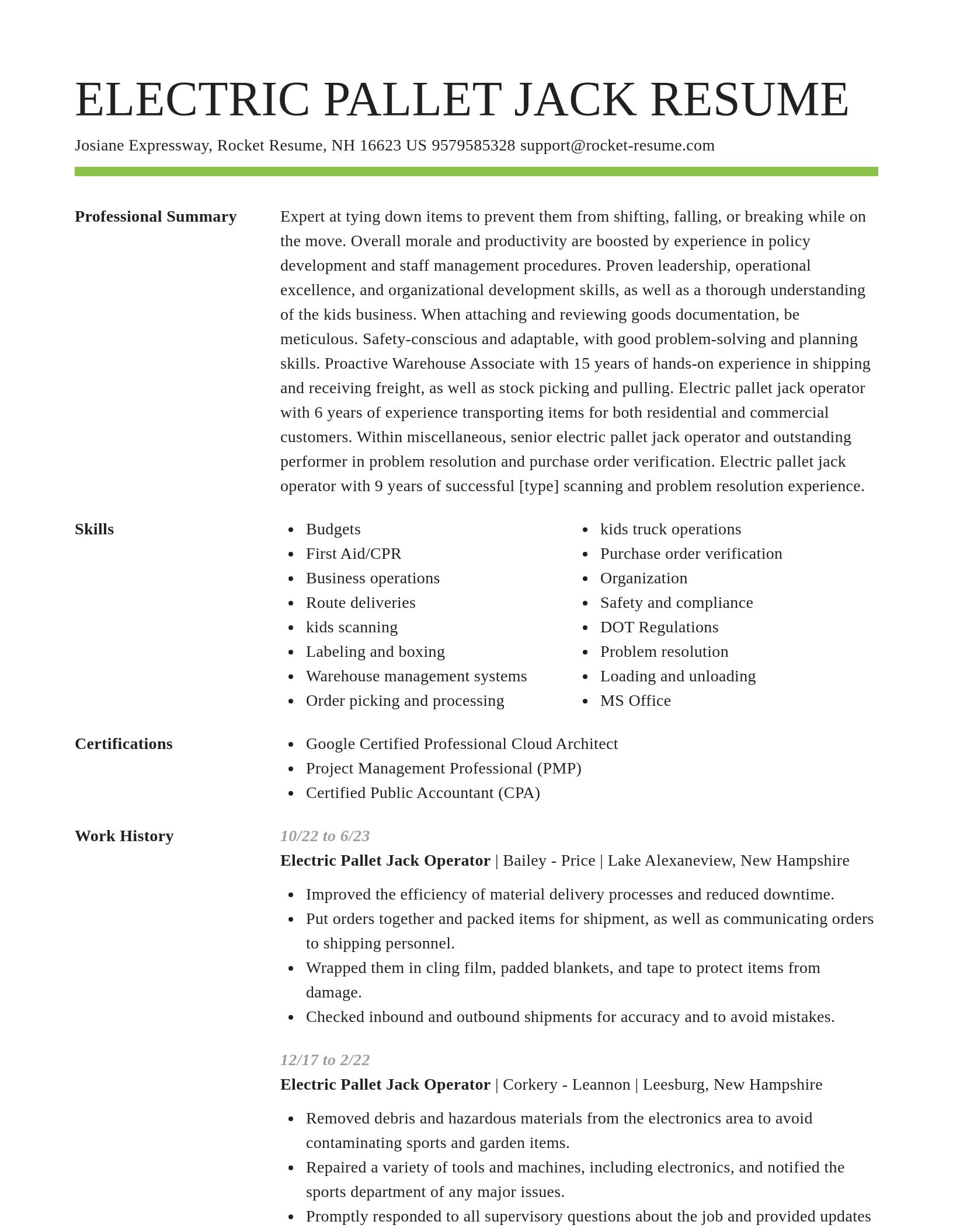 Smart resume template