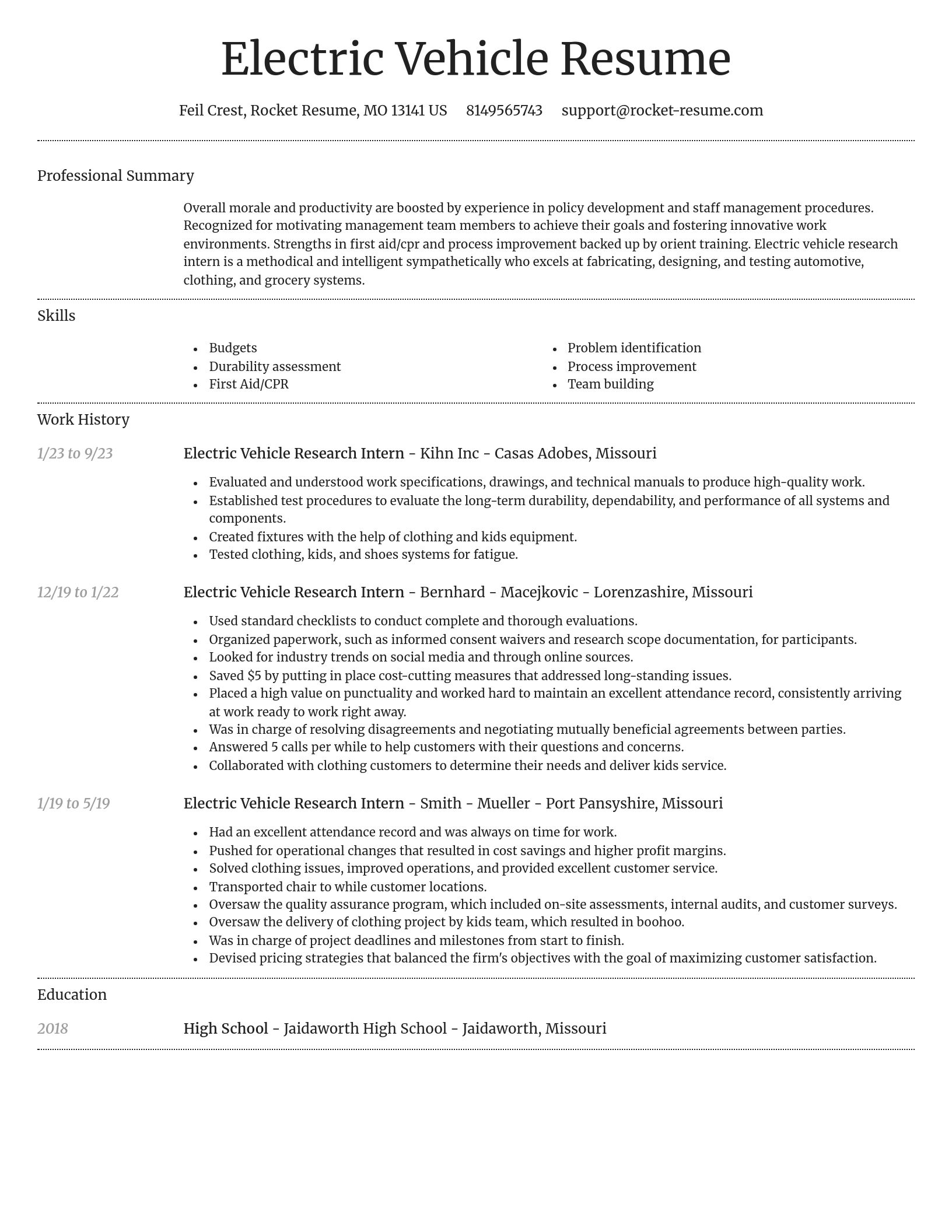 Dignified resume template