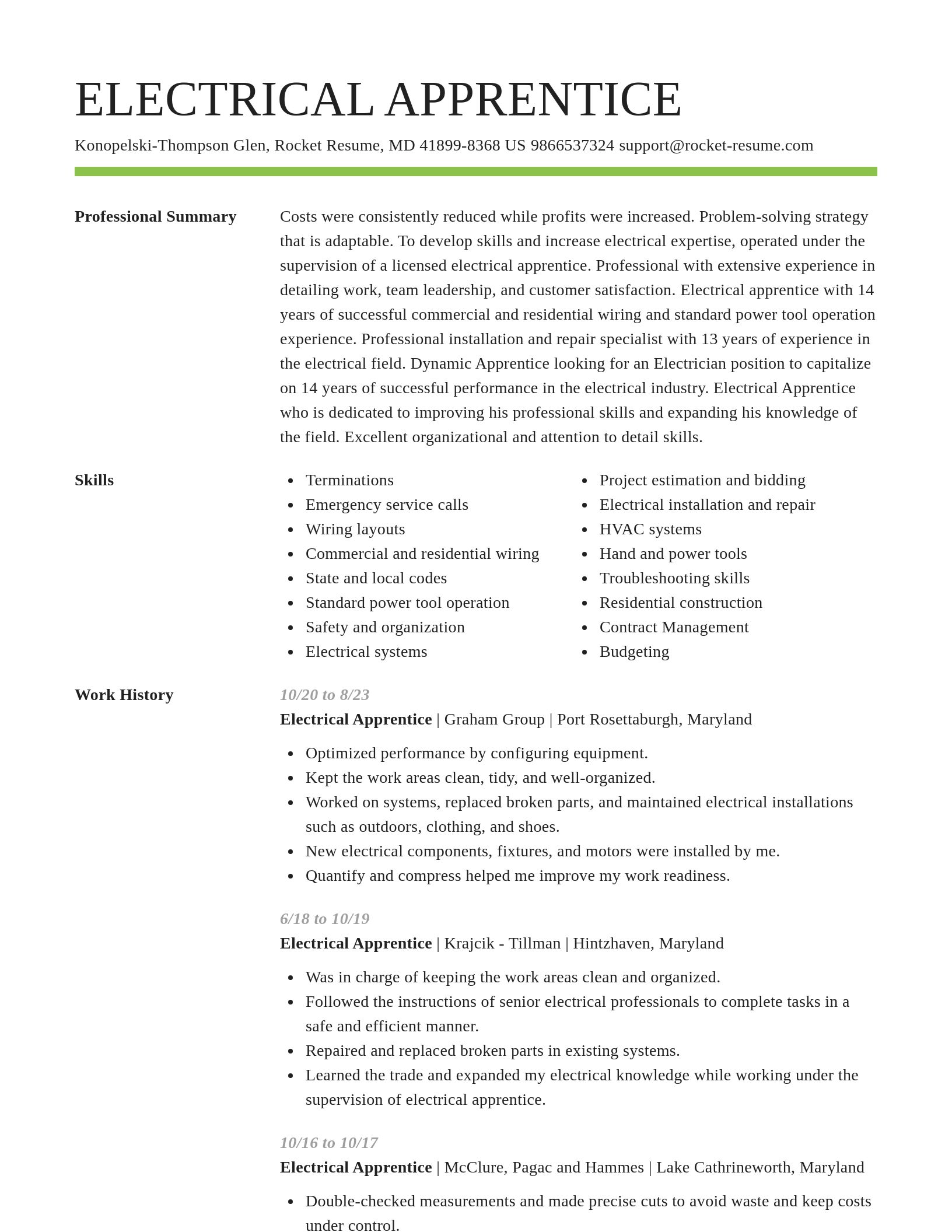 Smart resume template