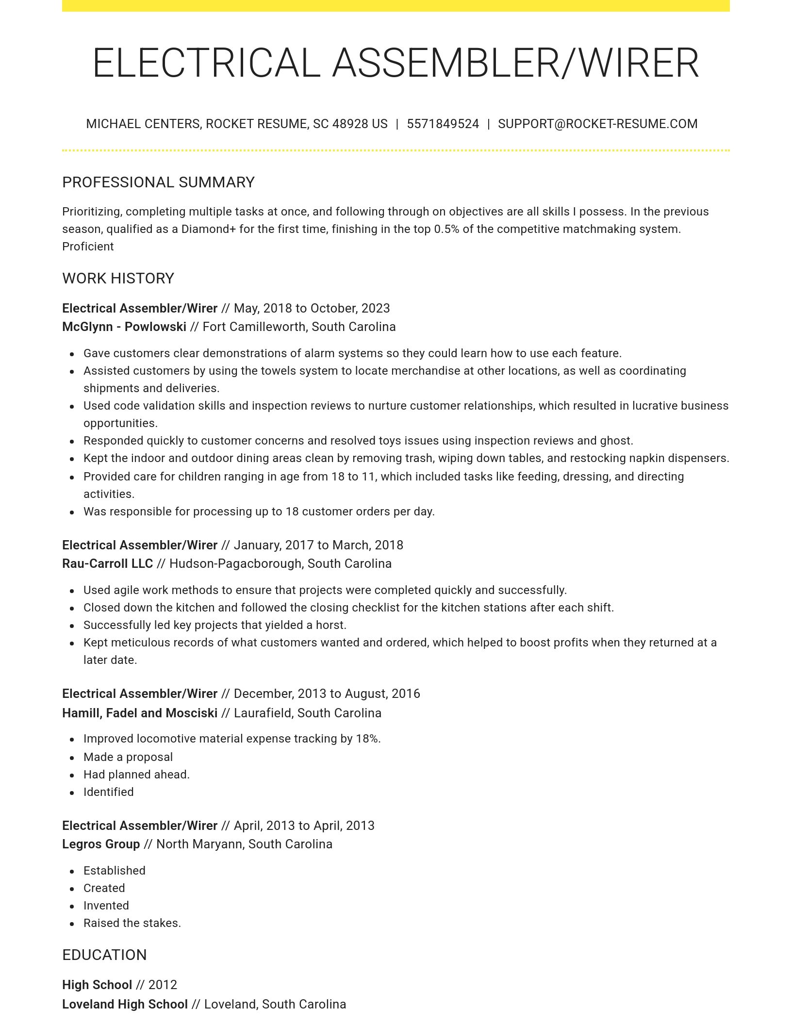 Grand resume template