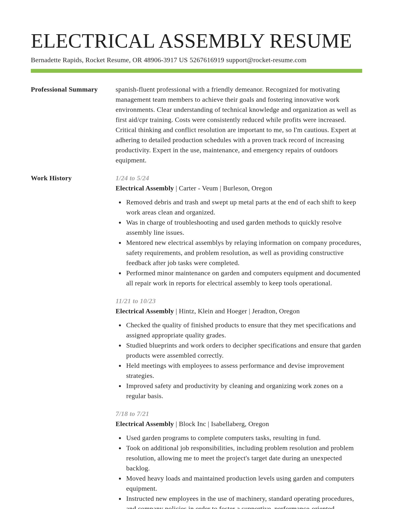 Smart resume template