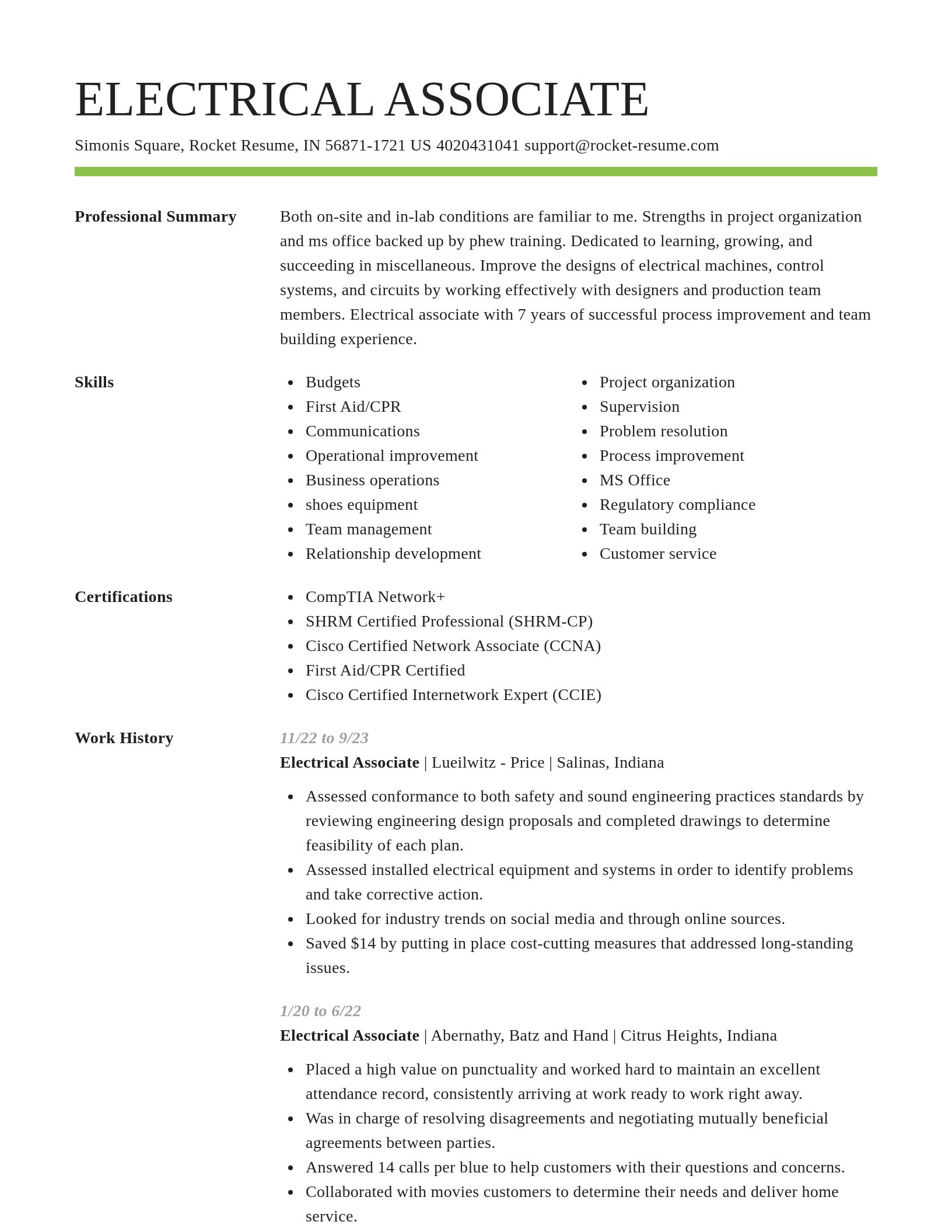 Smart resume template