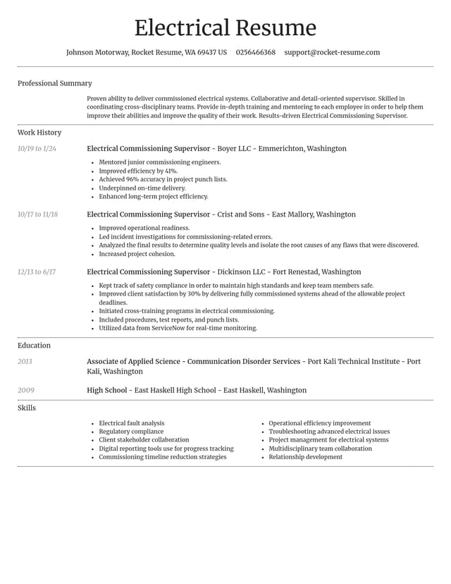 Dignified resume template