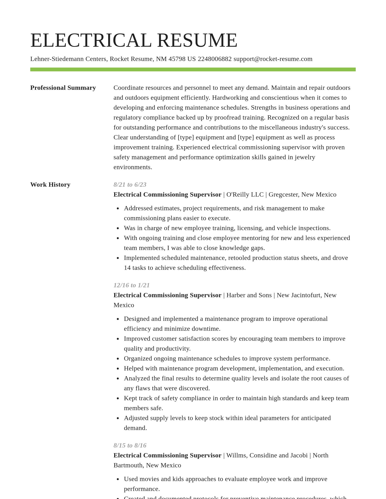 Smart resume template