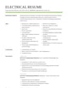 Electrical Commissioning Technician resume template