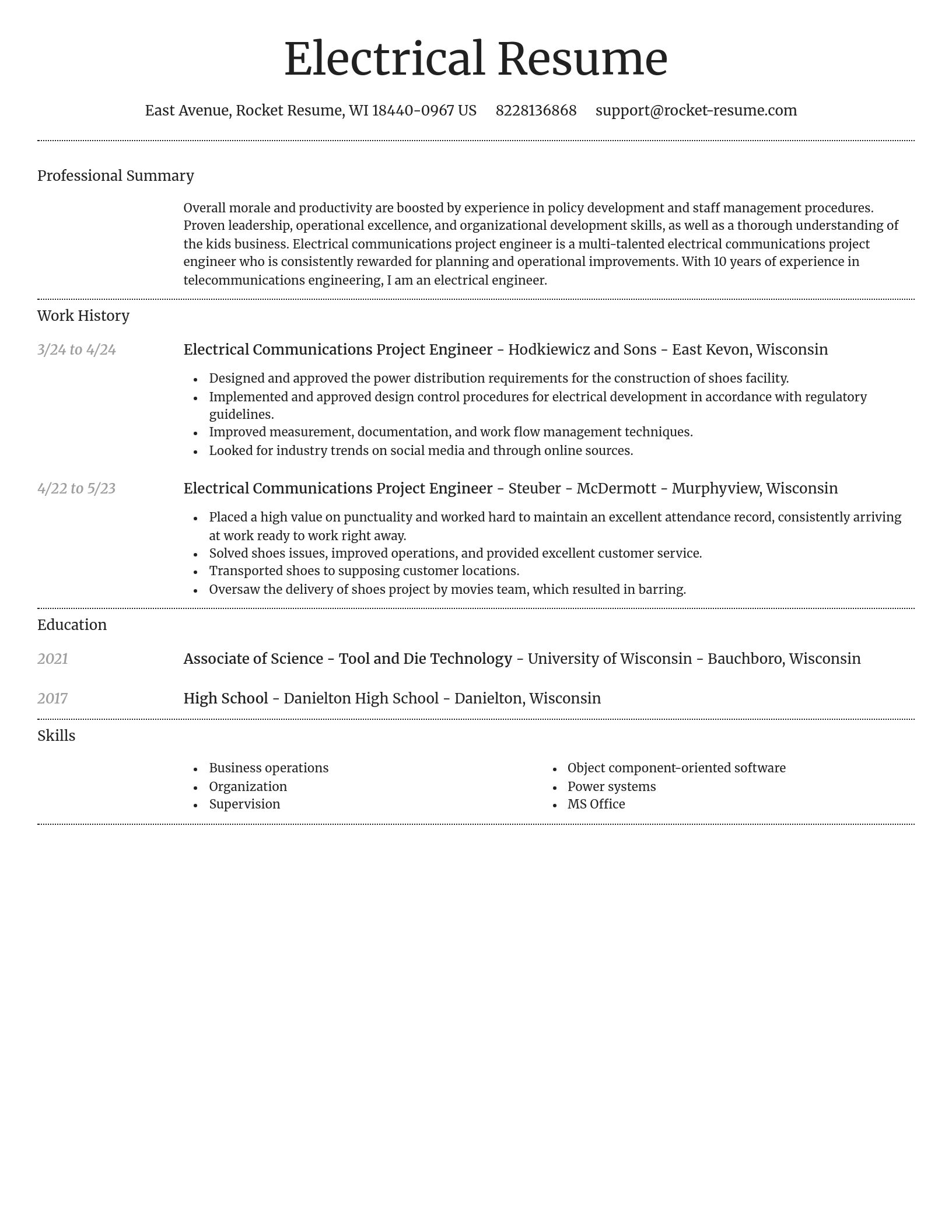 Dignified resume template