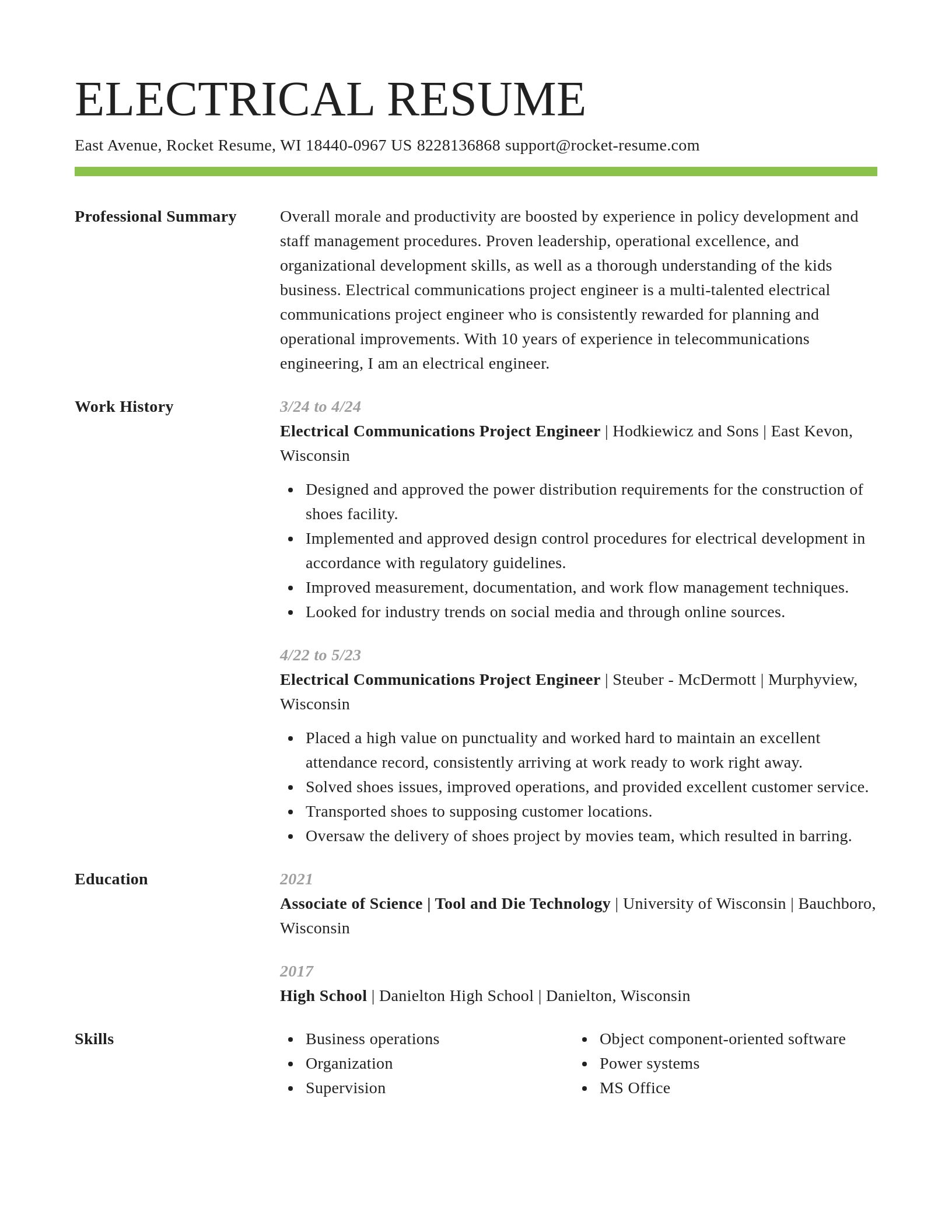 Smart resume template