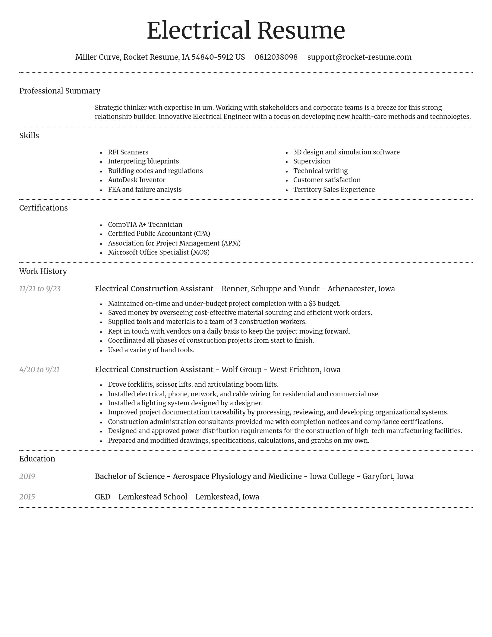 Dignified resume template