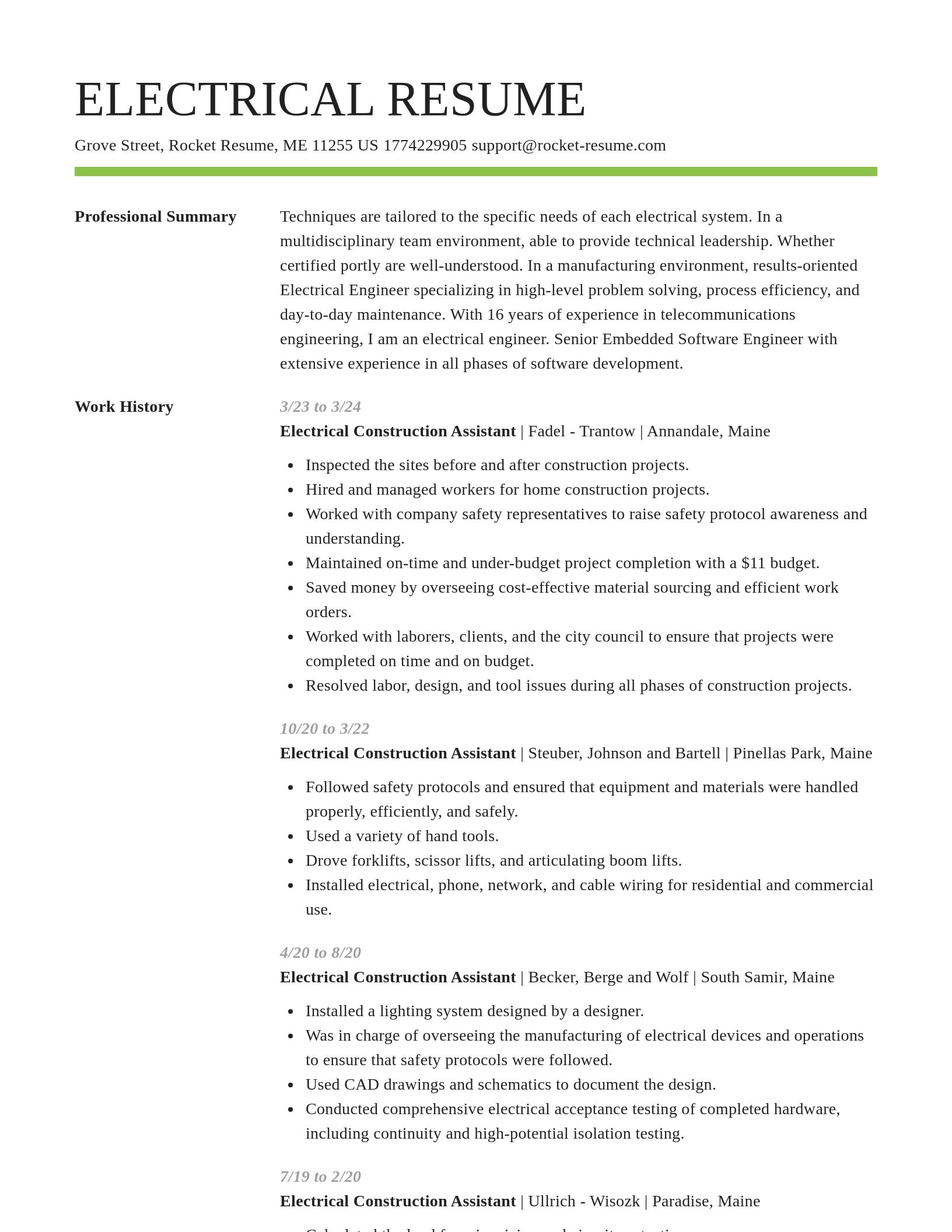 Smart resume template