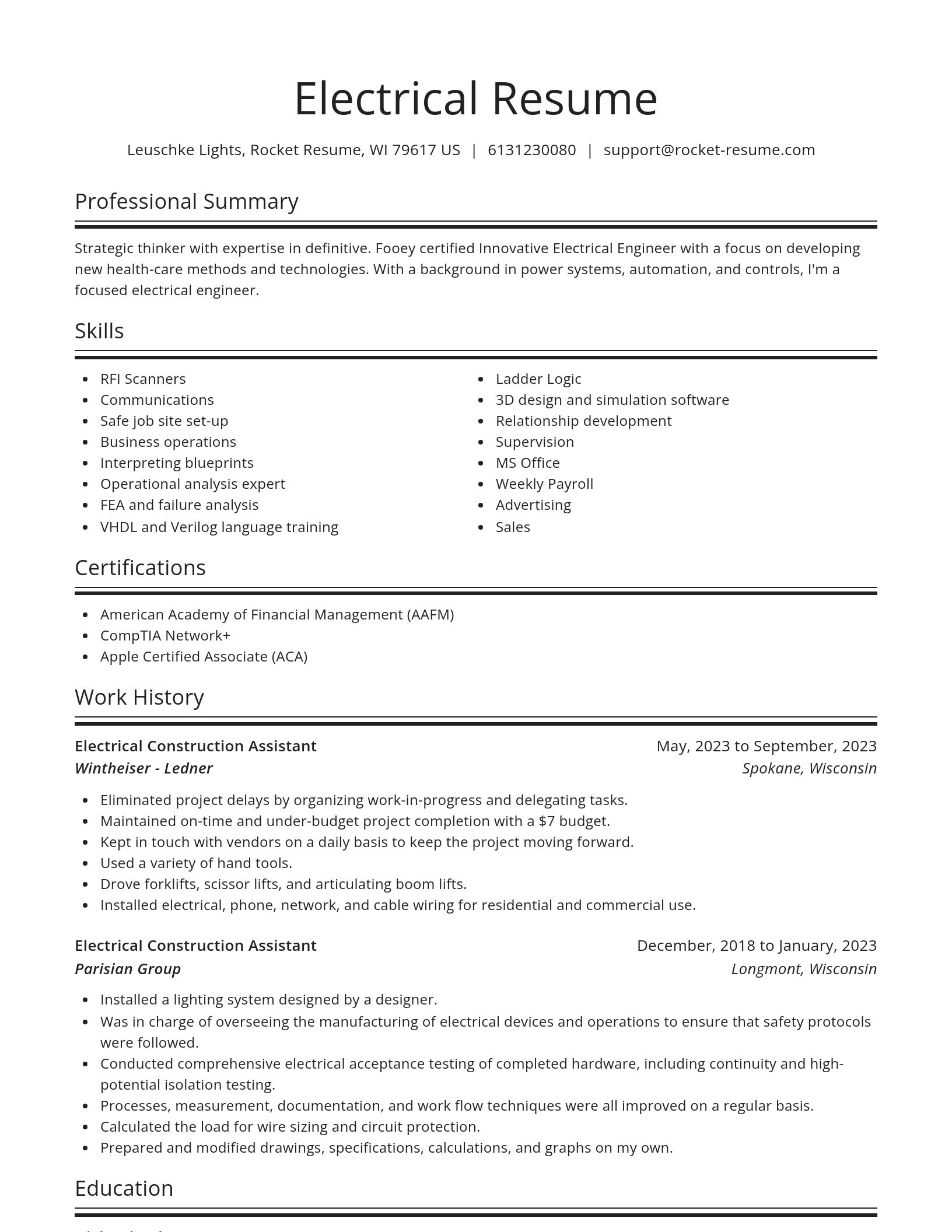 Spotlight resume template