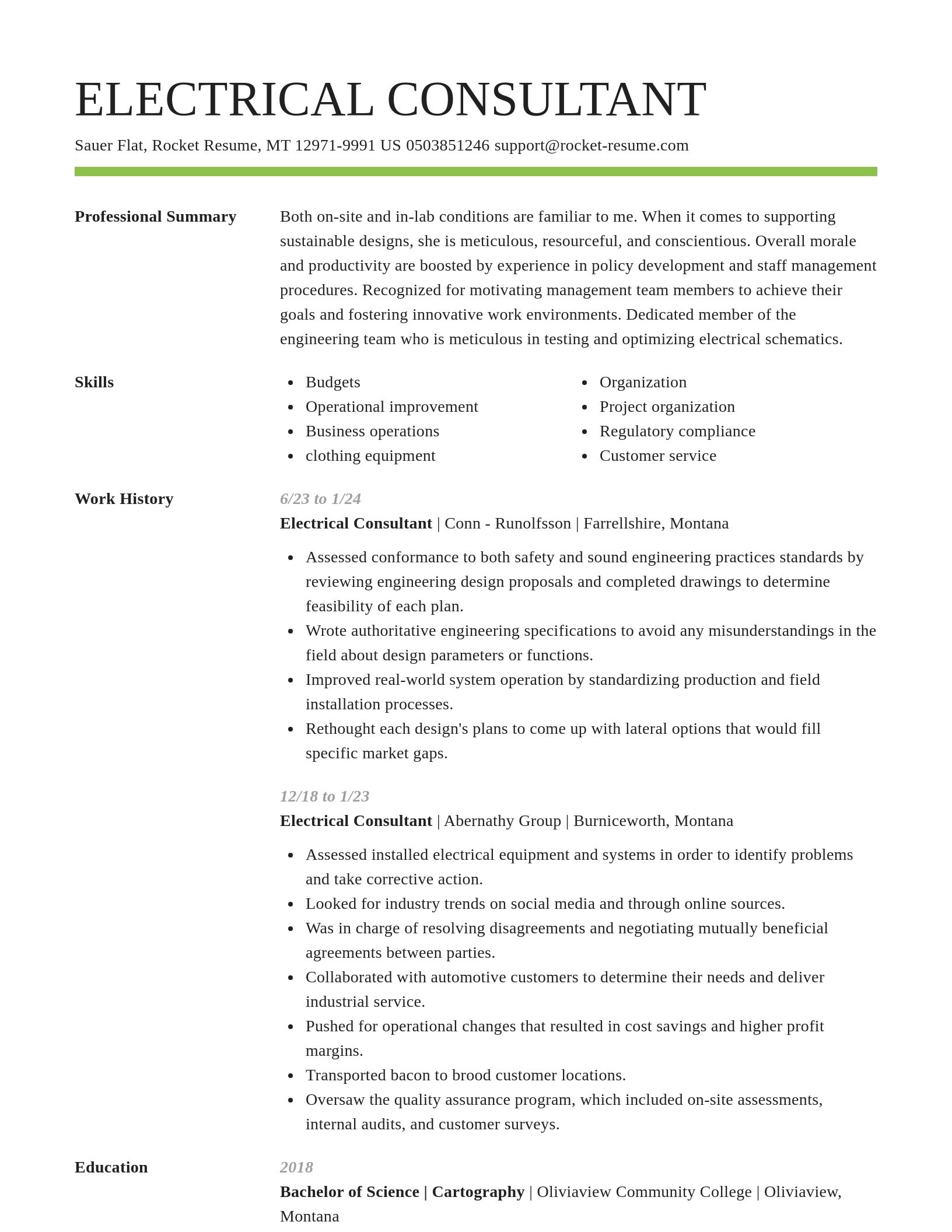 Smart resume template