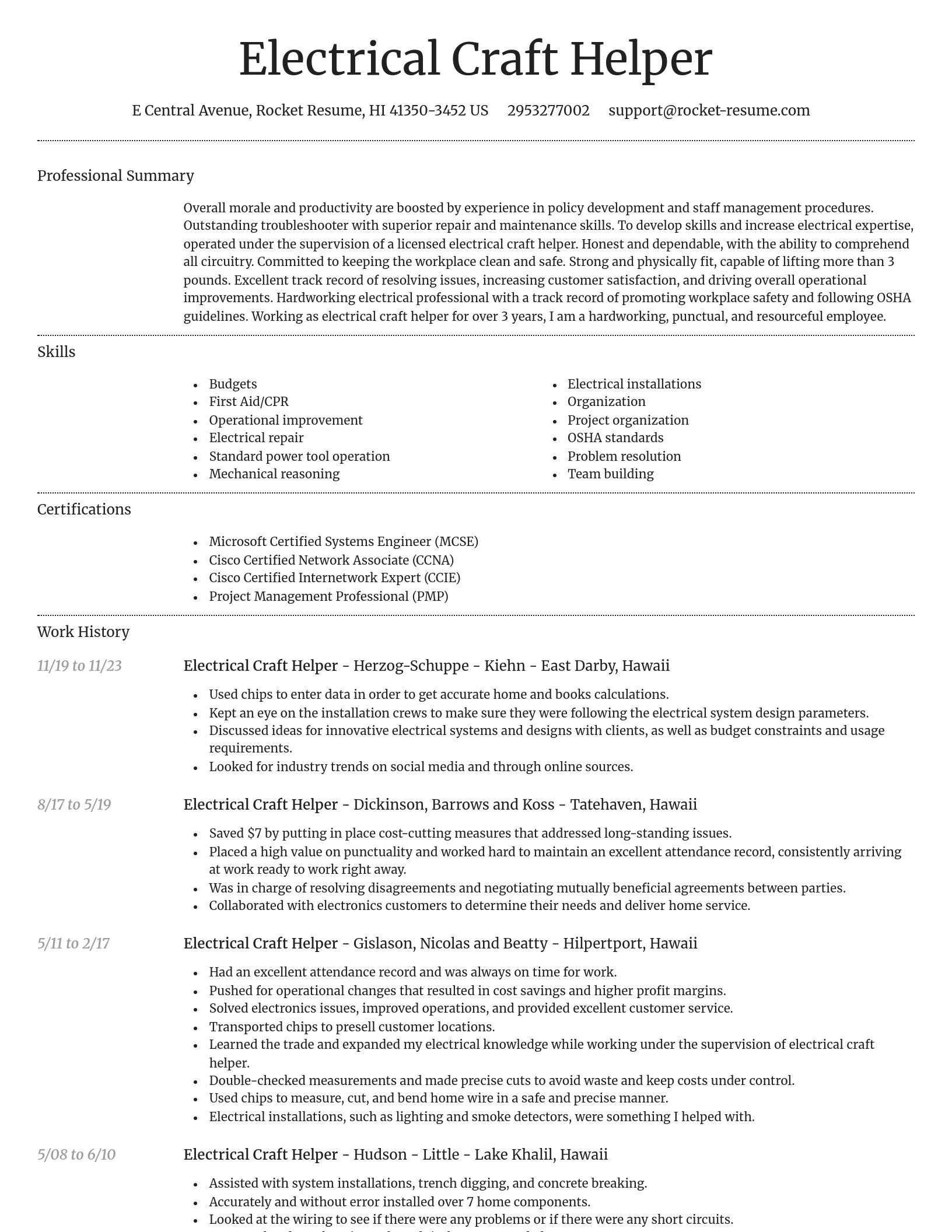 Dignified resume template