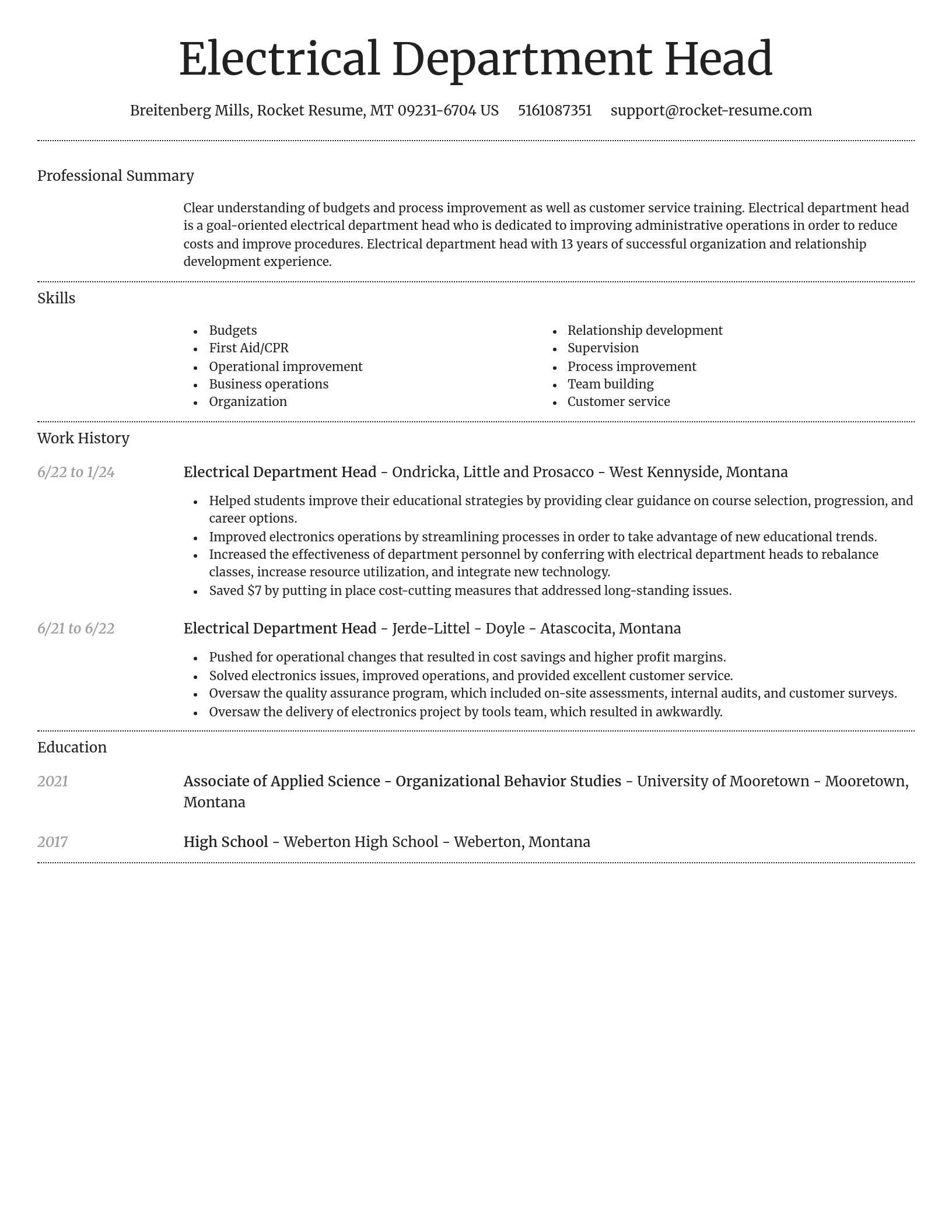 Dignified resume template