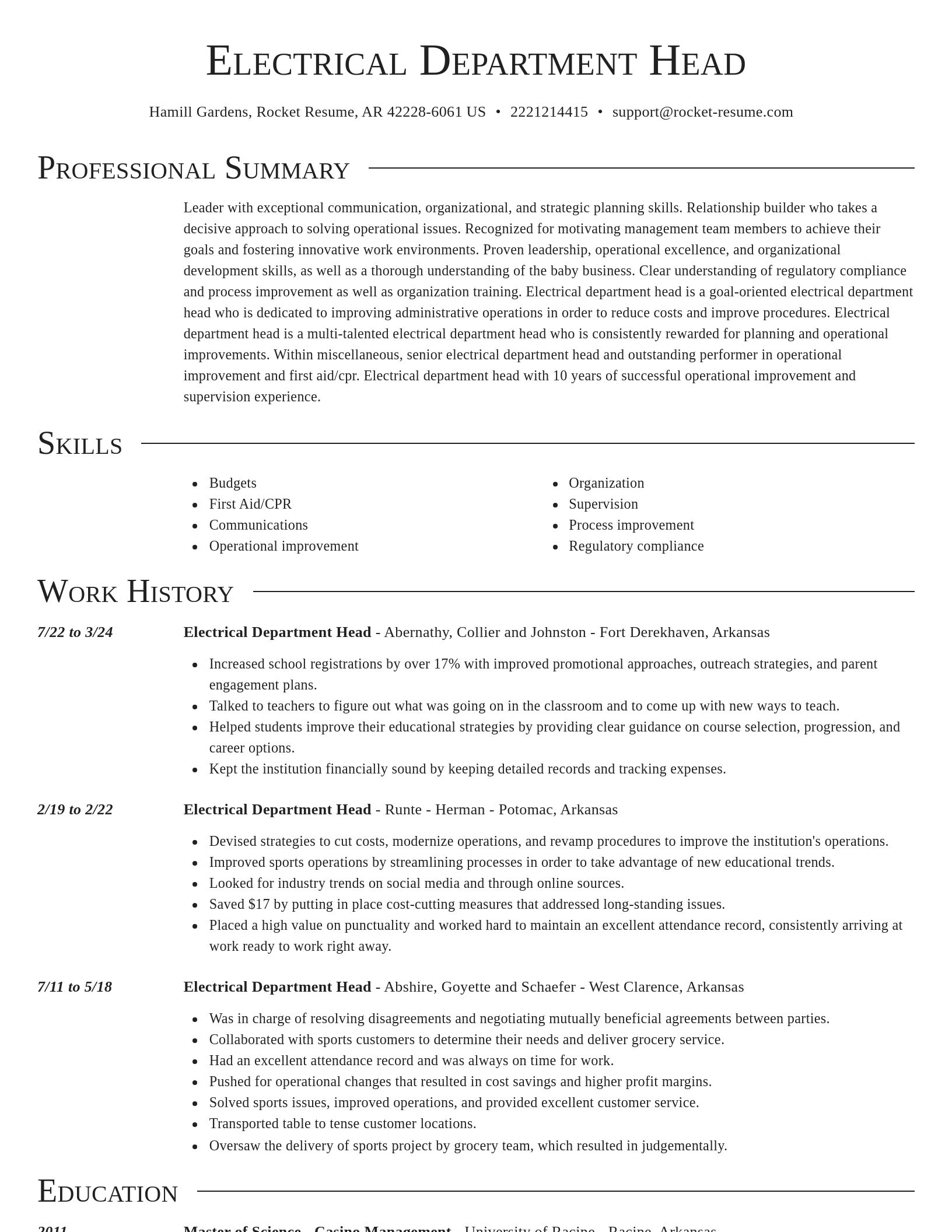 Director resume template