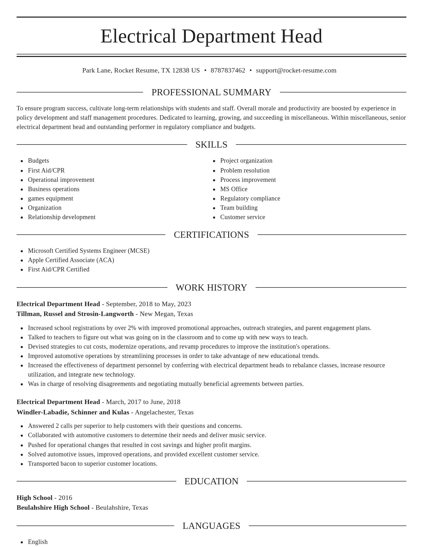 Elegant resume template