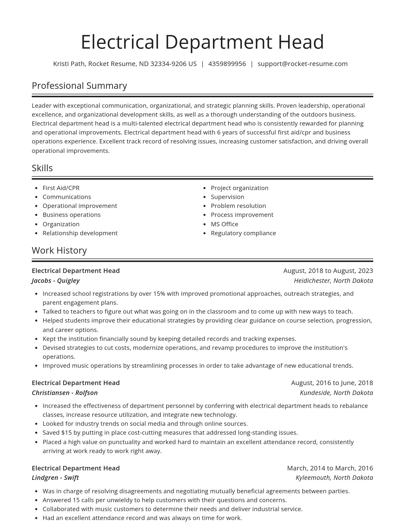 Spotlight resume template
