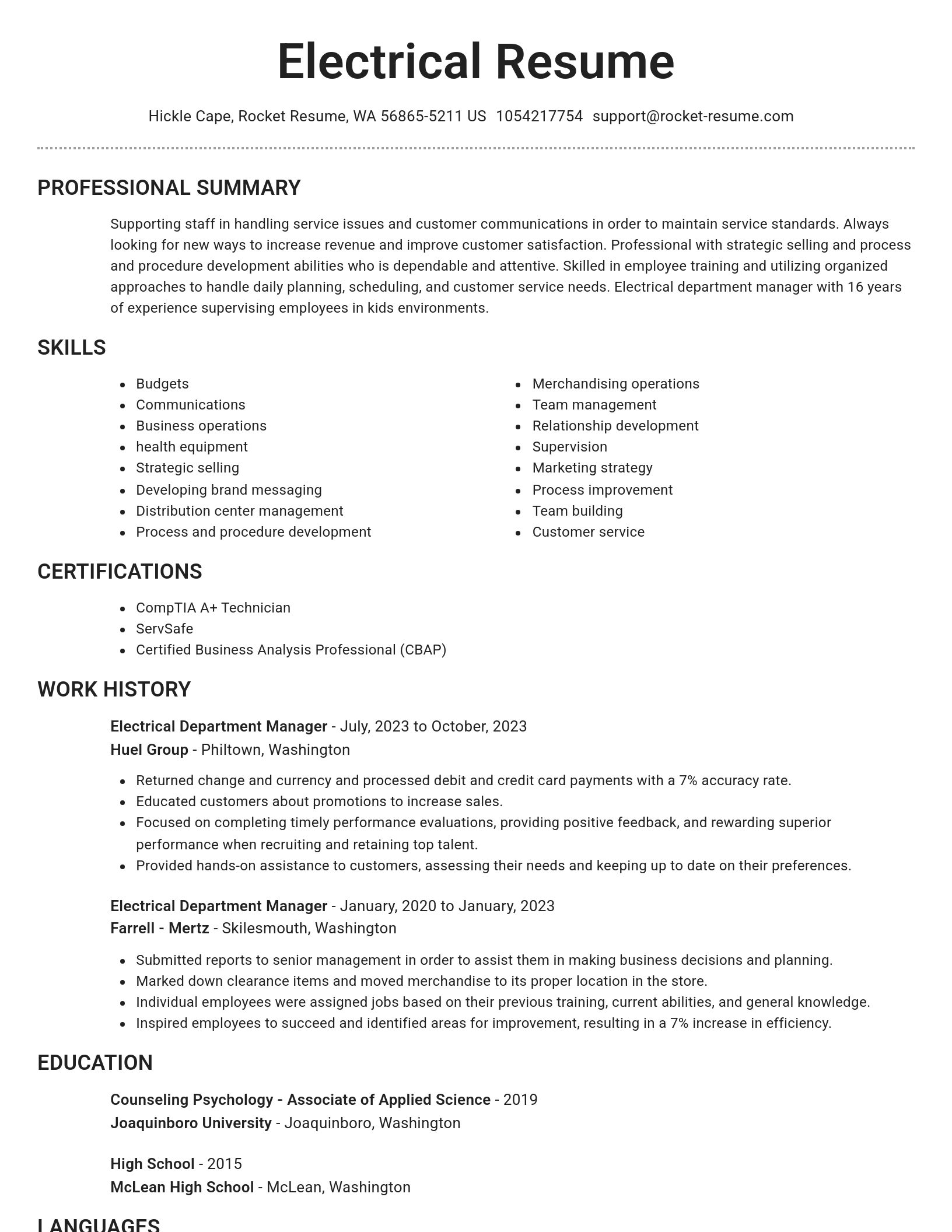 Brilliant resume template