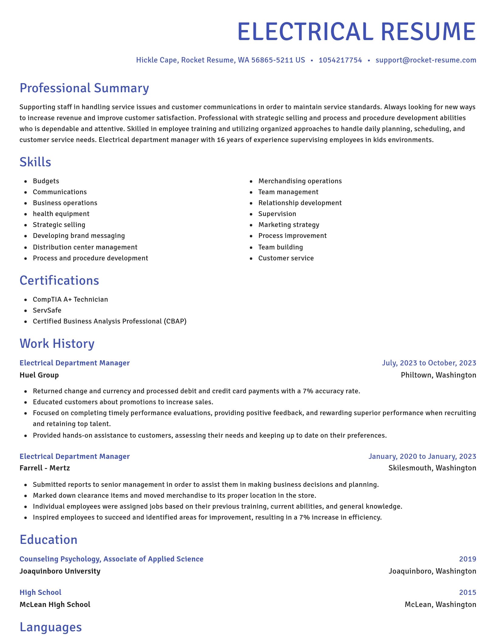 Novel resume template