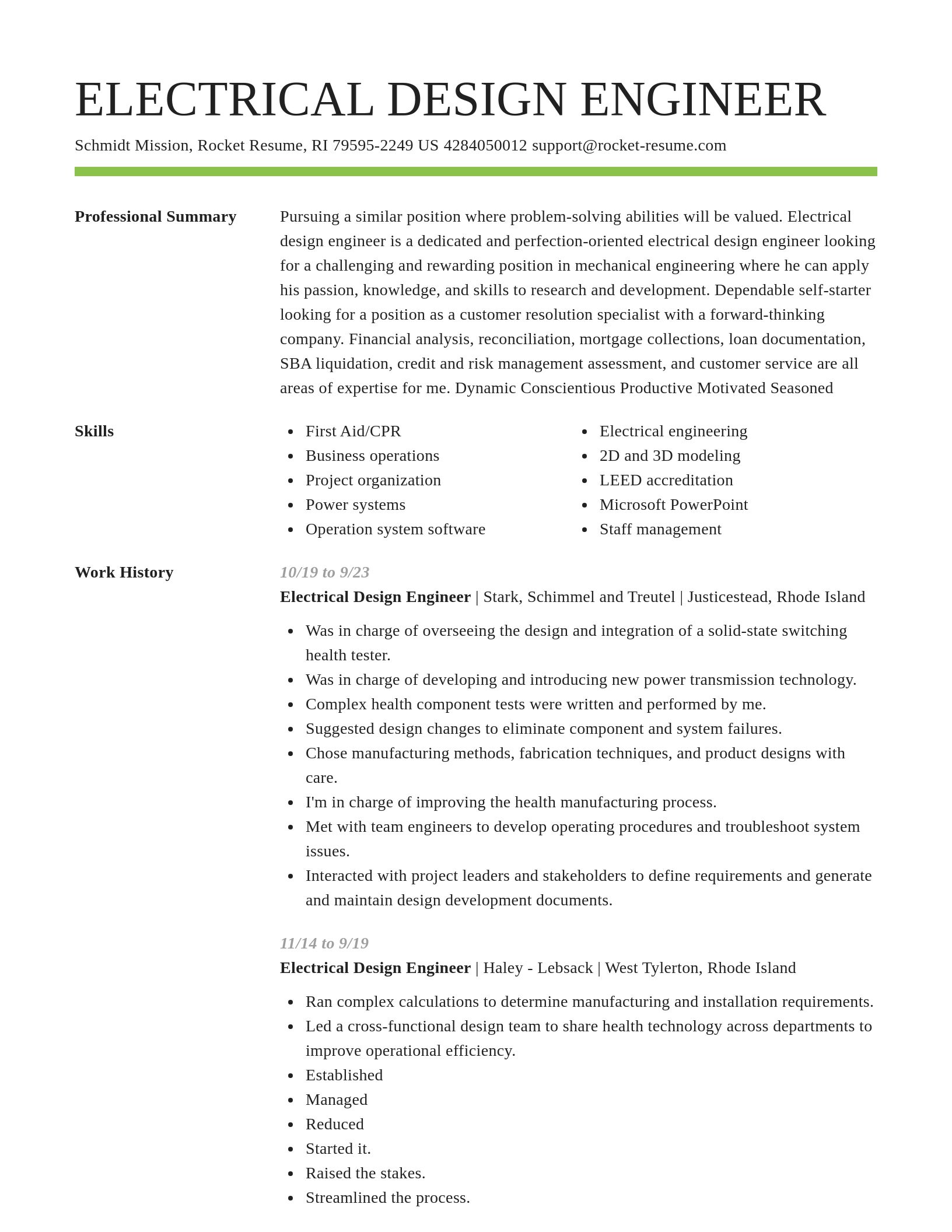 Smart resume template