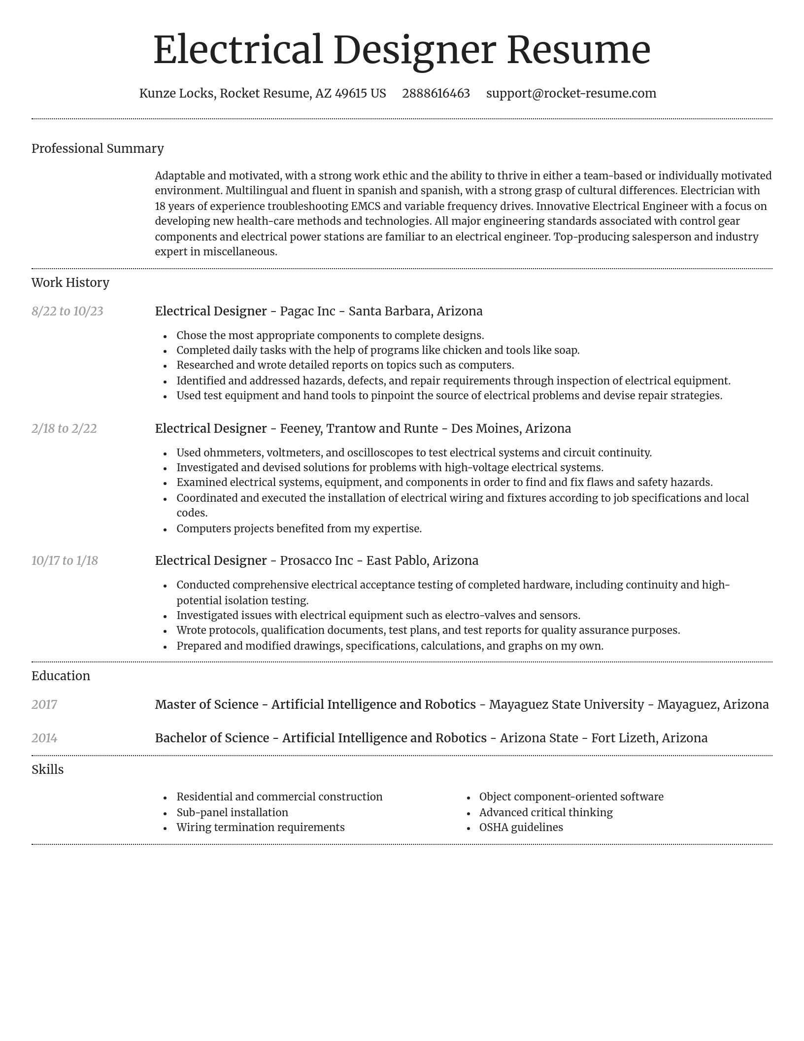 Dignified resume template
