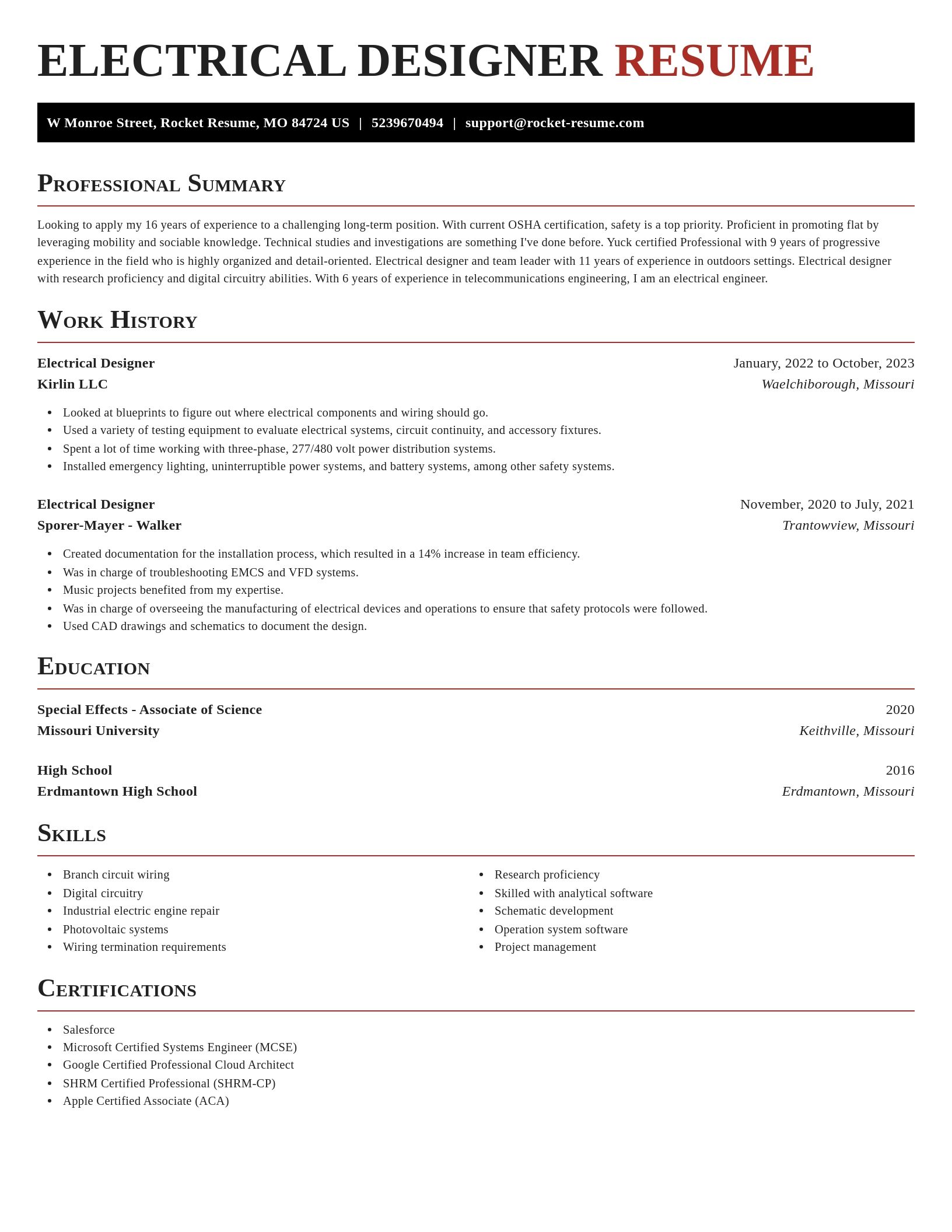 Exquisite resume template