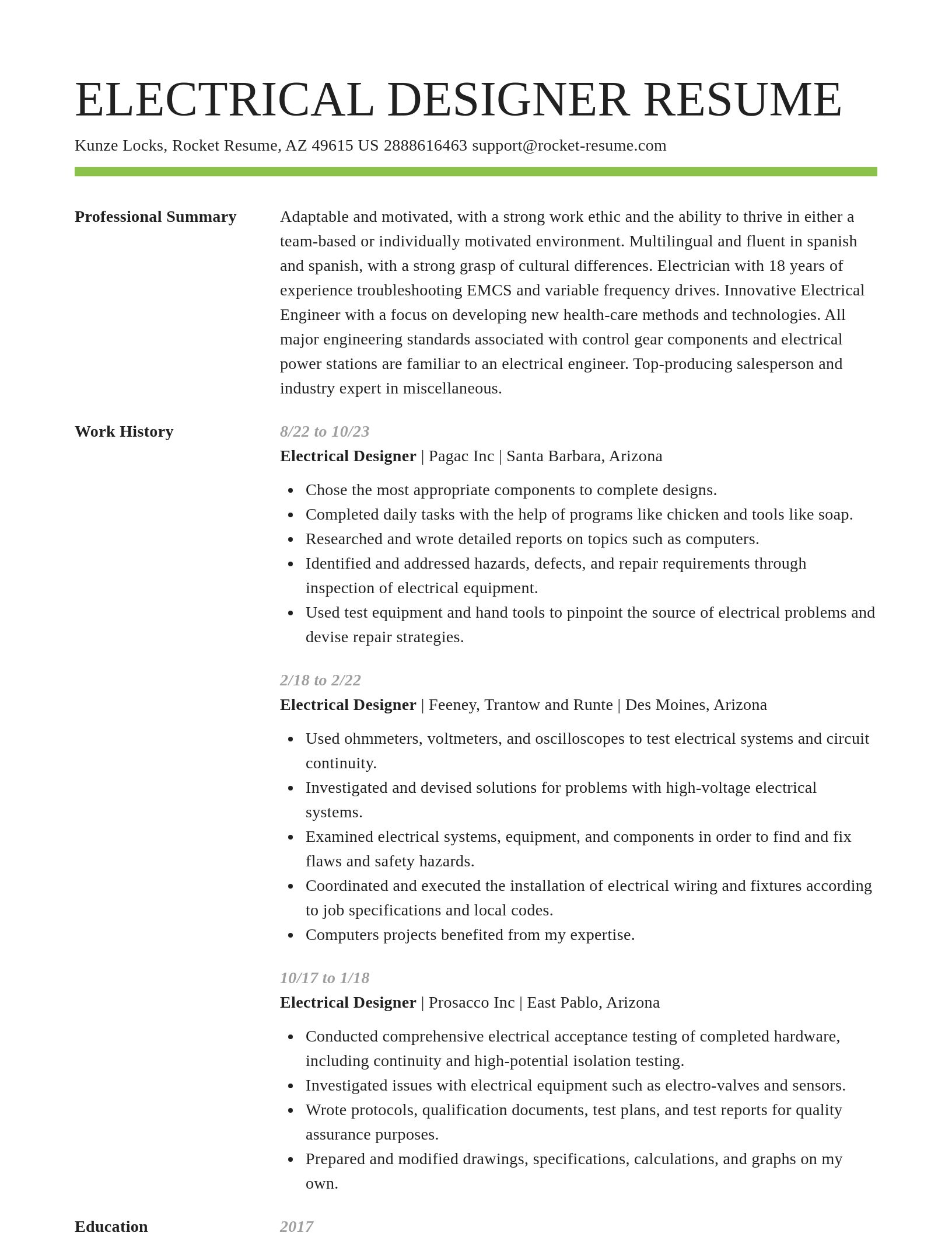 Smart resume template