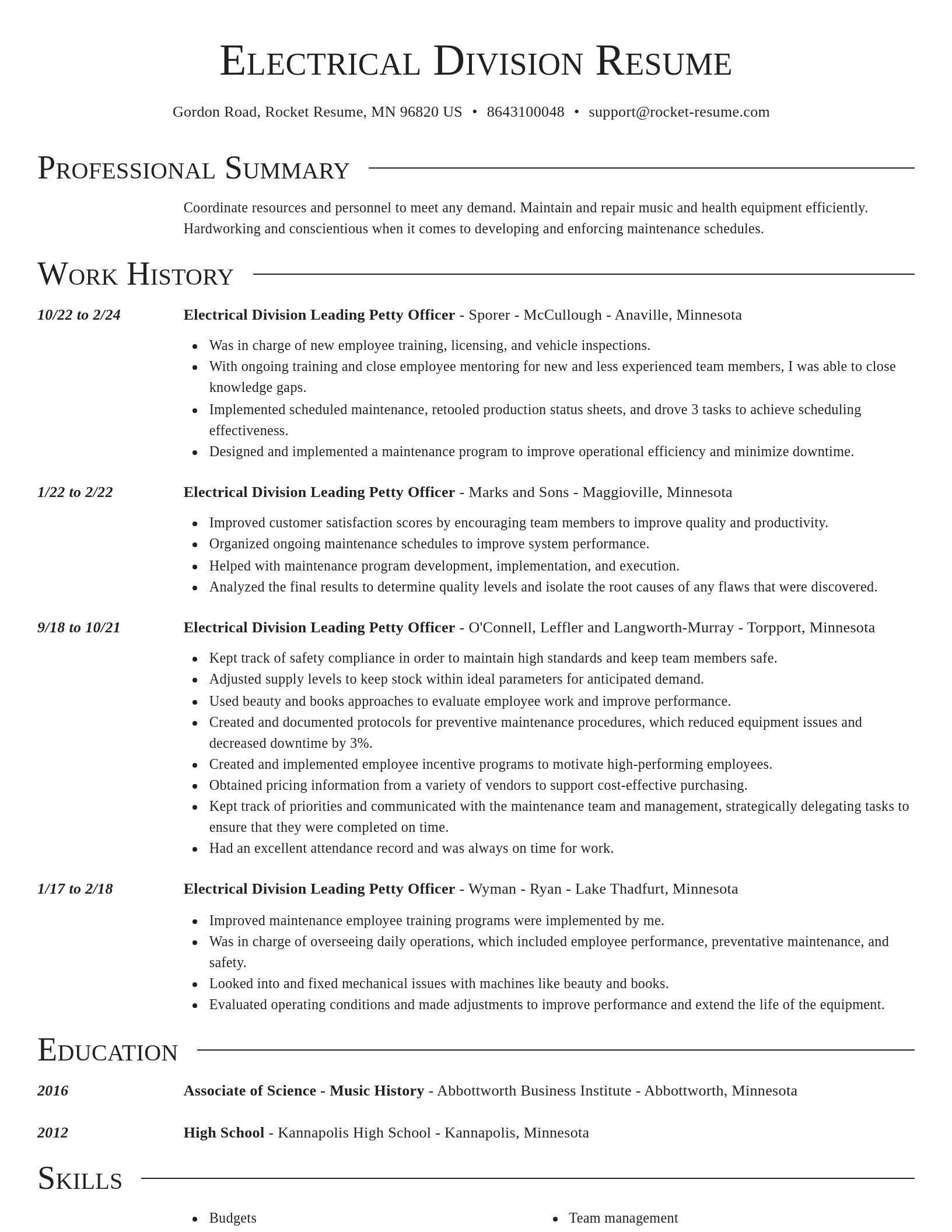 Director resume template