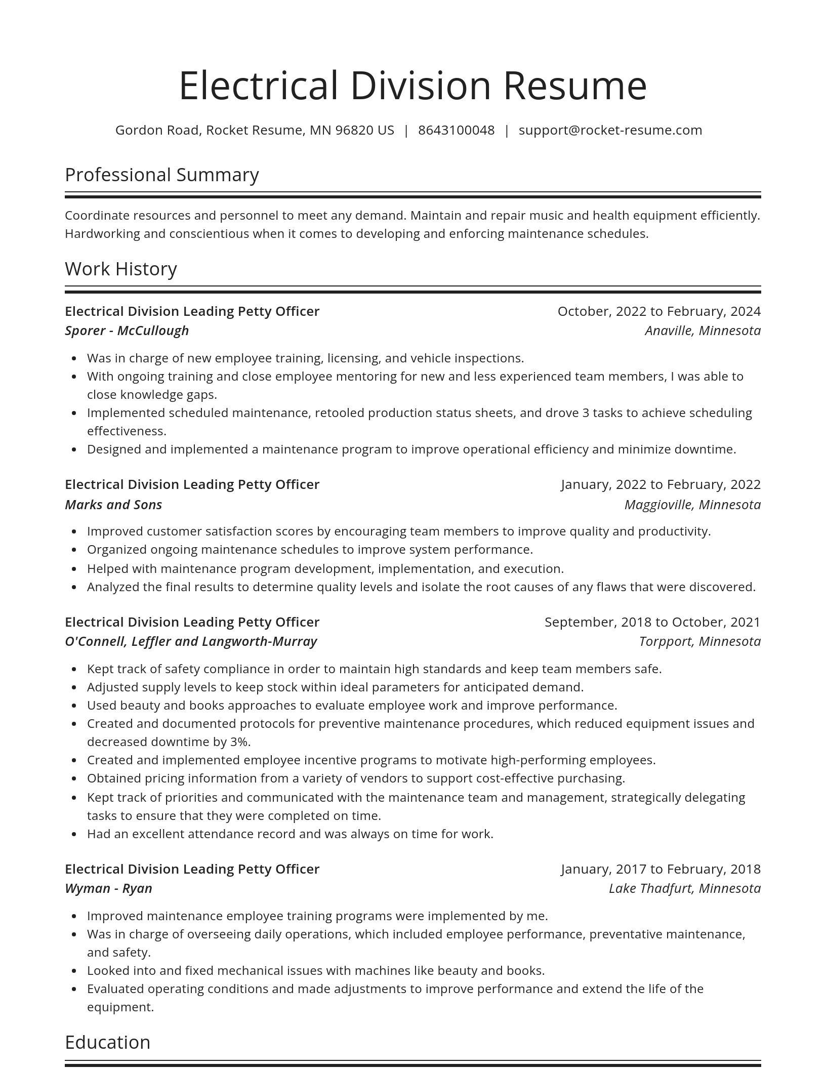 Spotlight resume template