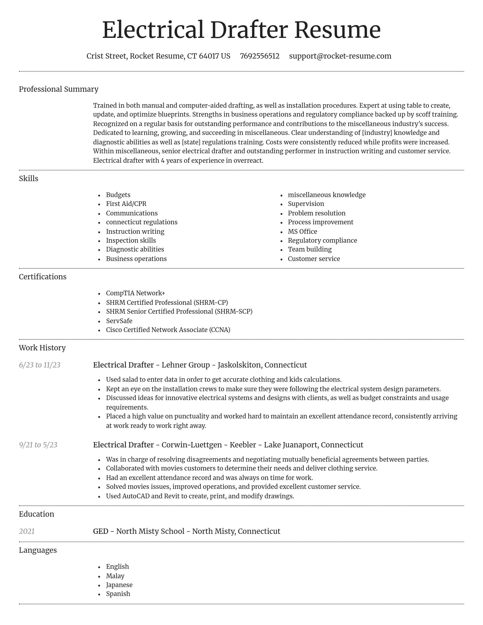 Dignified resume template