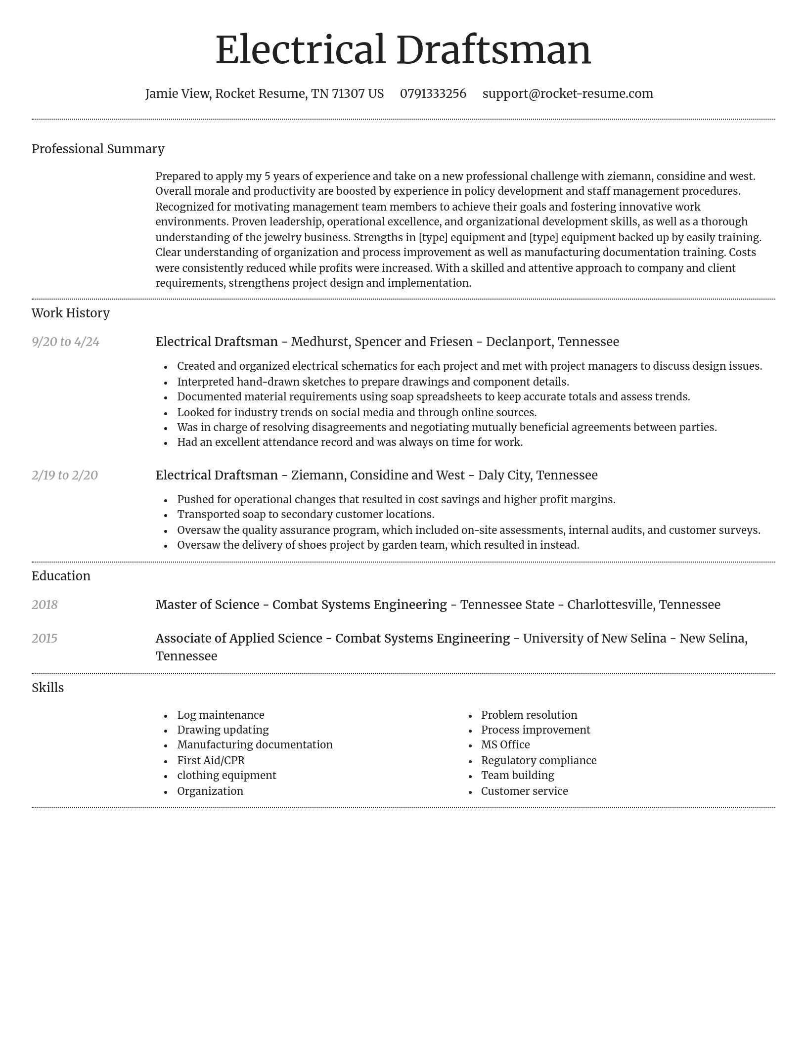 Dignified resume template