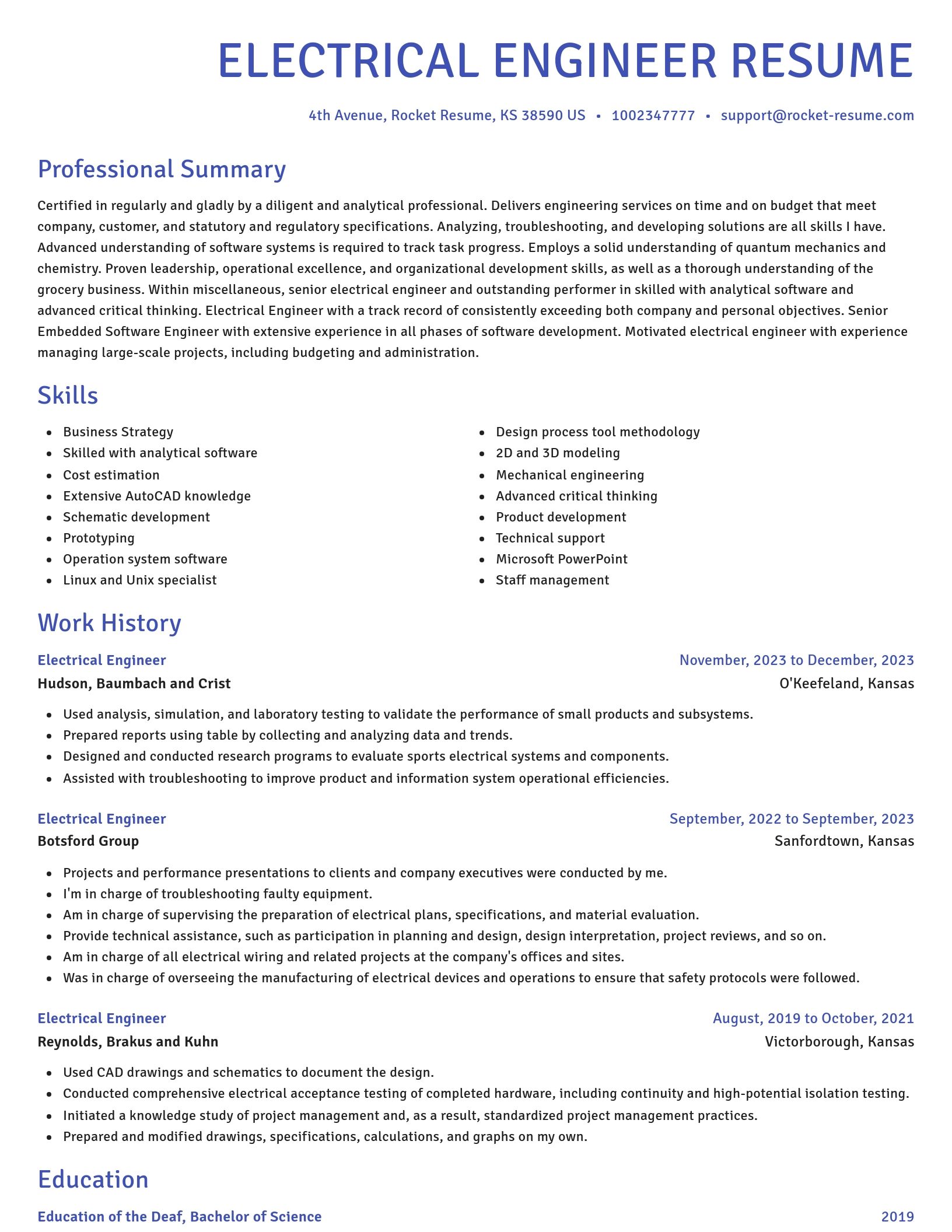 Novel resume template