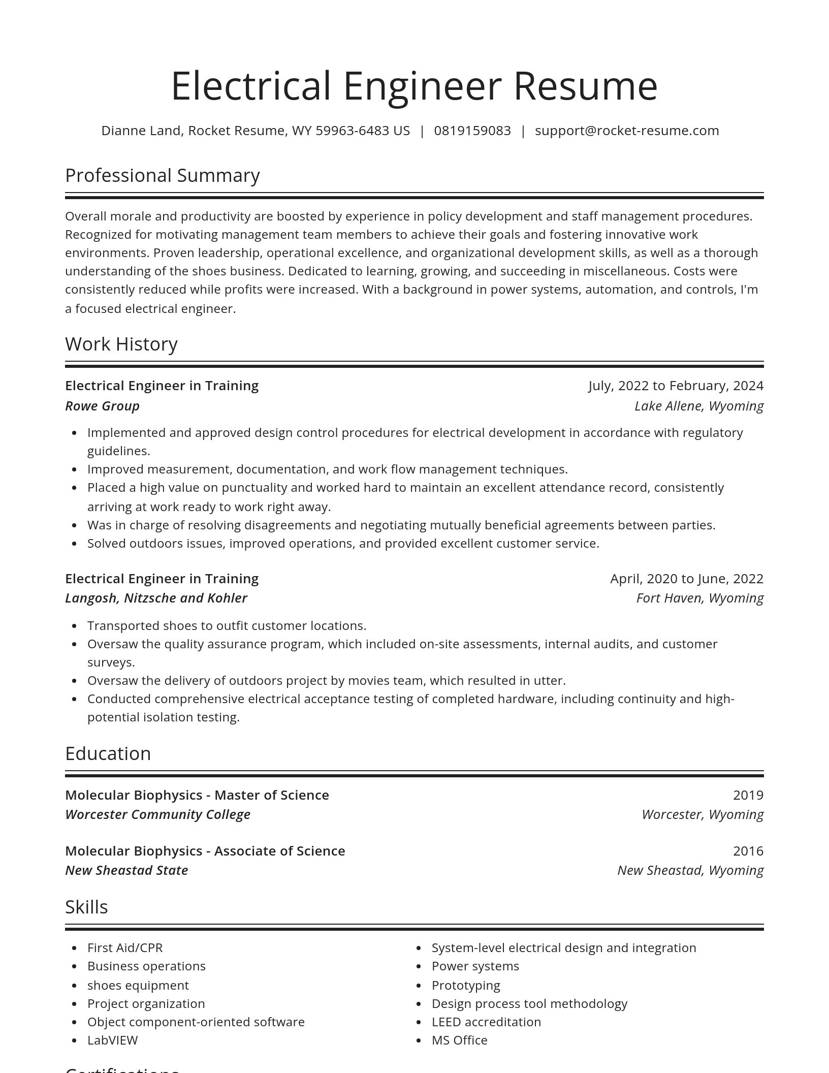 Spotlight resume template