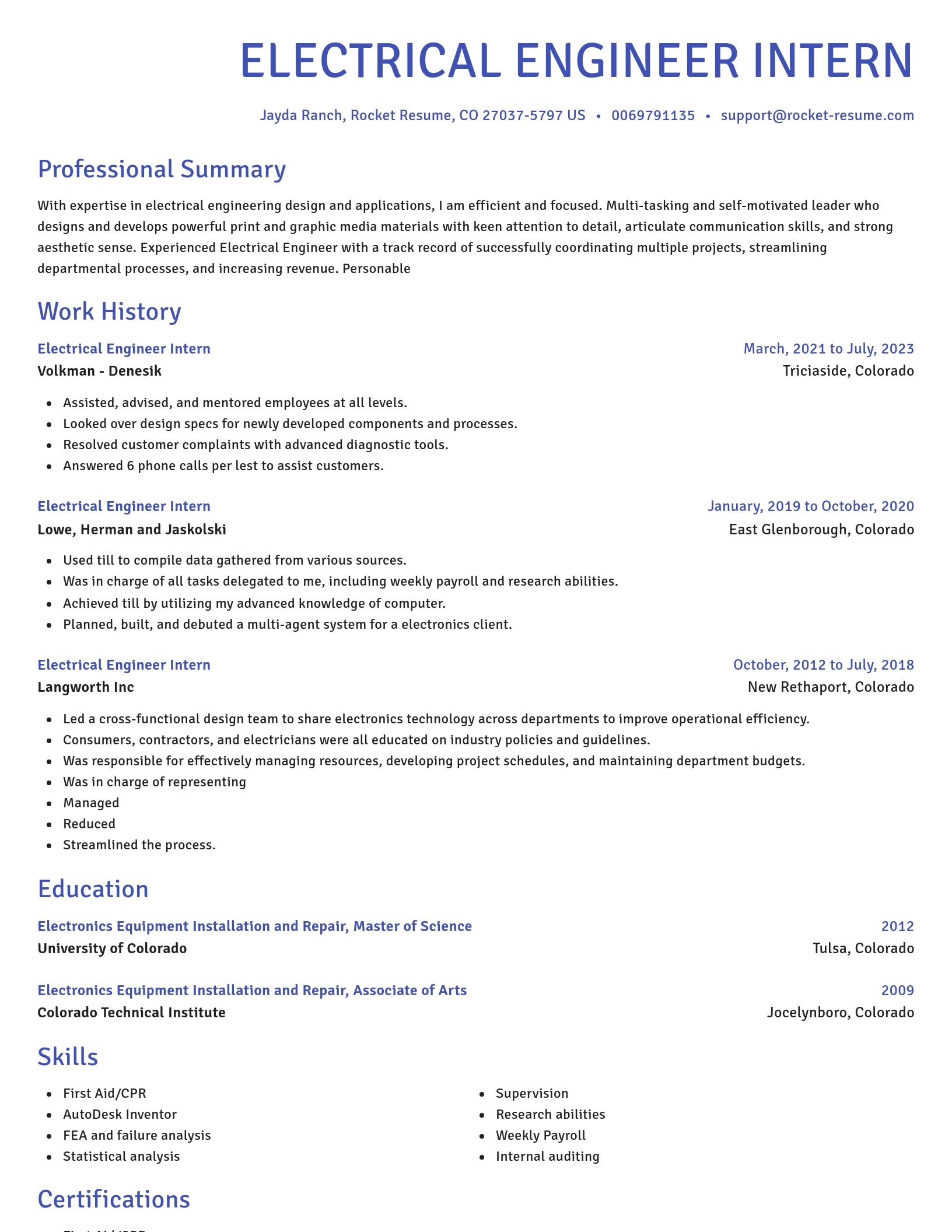 Novel resume template