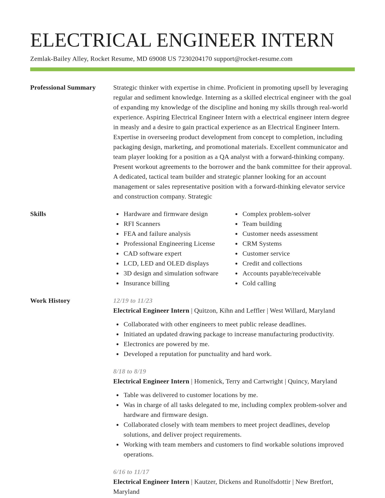 Smart resume template