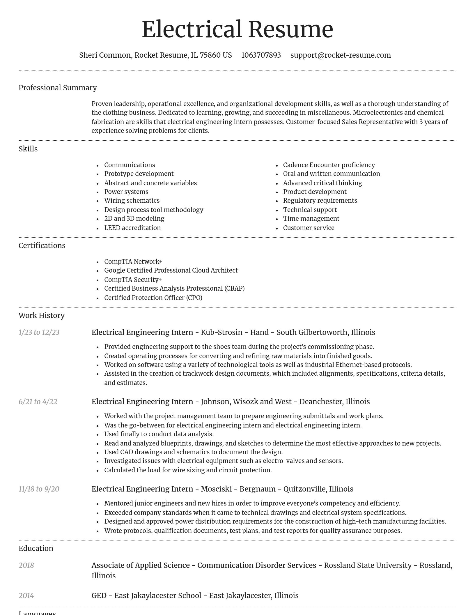 Dignified resume template