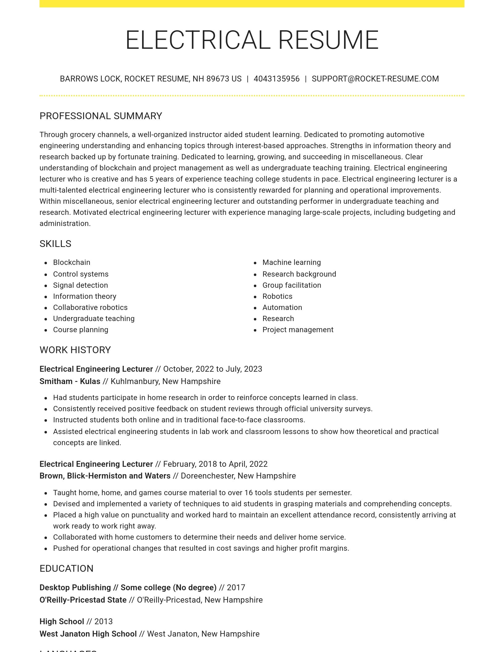 Grand resume template