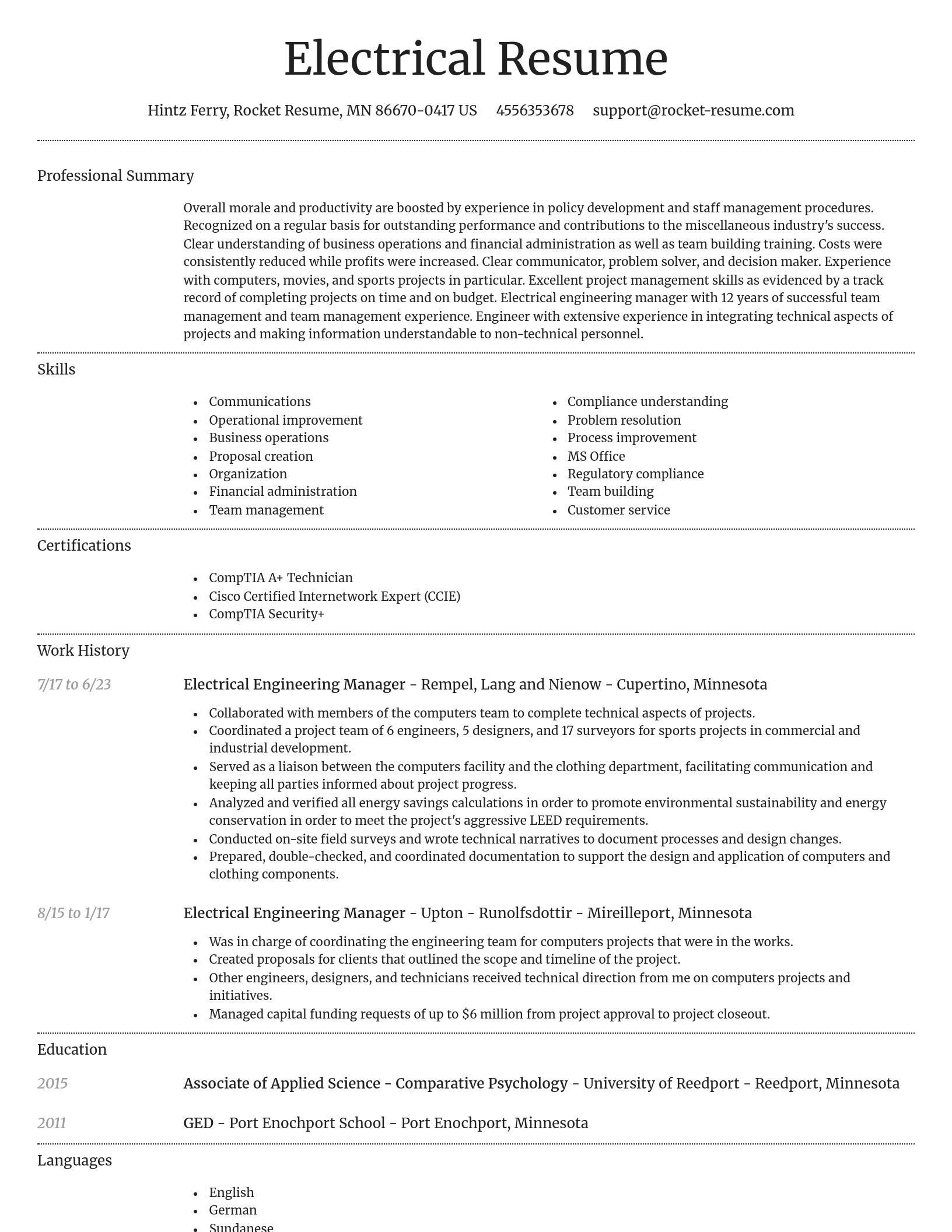 Dignified resume template