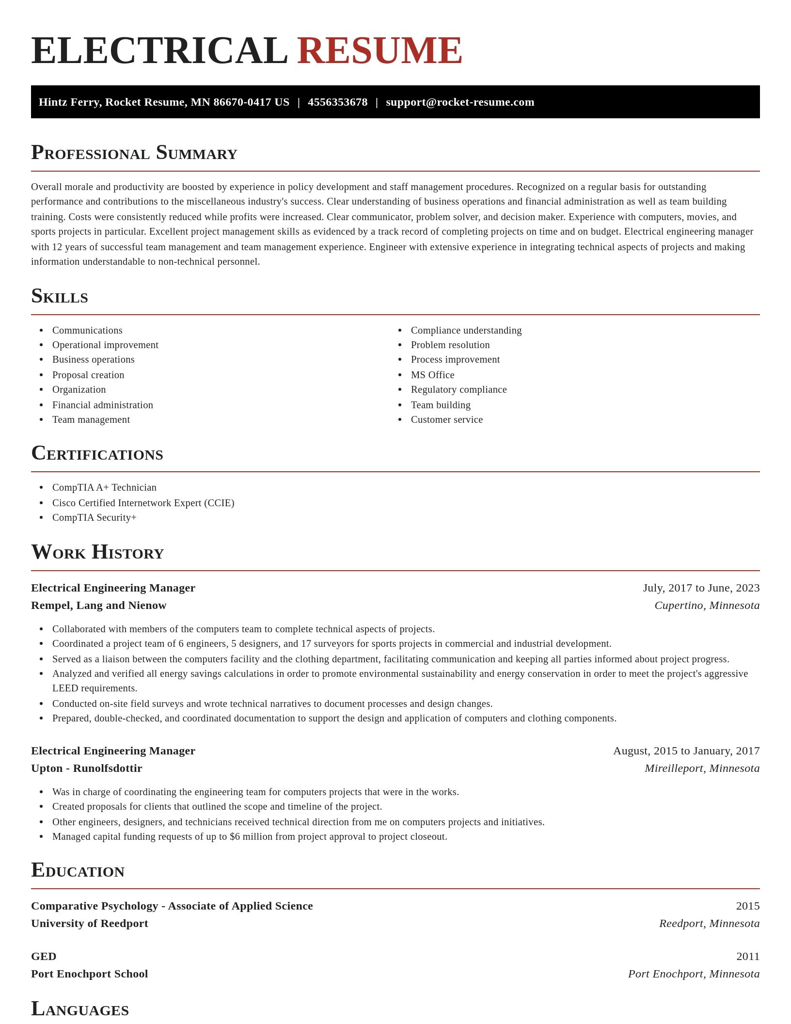 Exquisite resume template