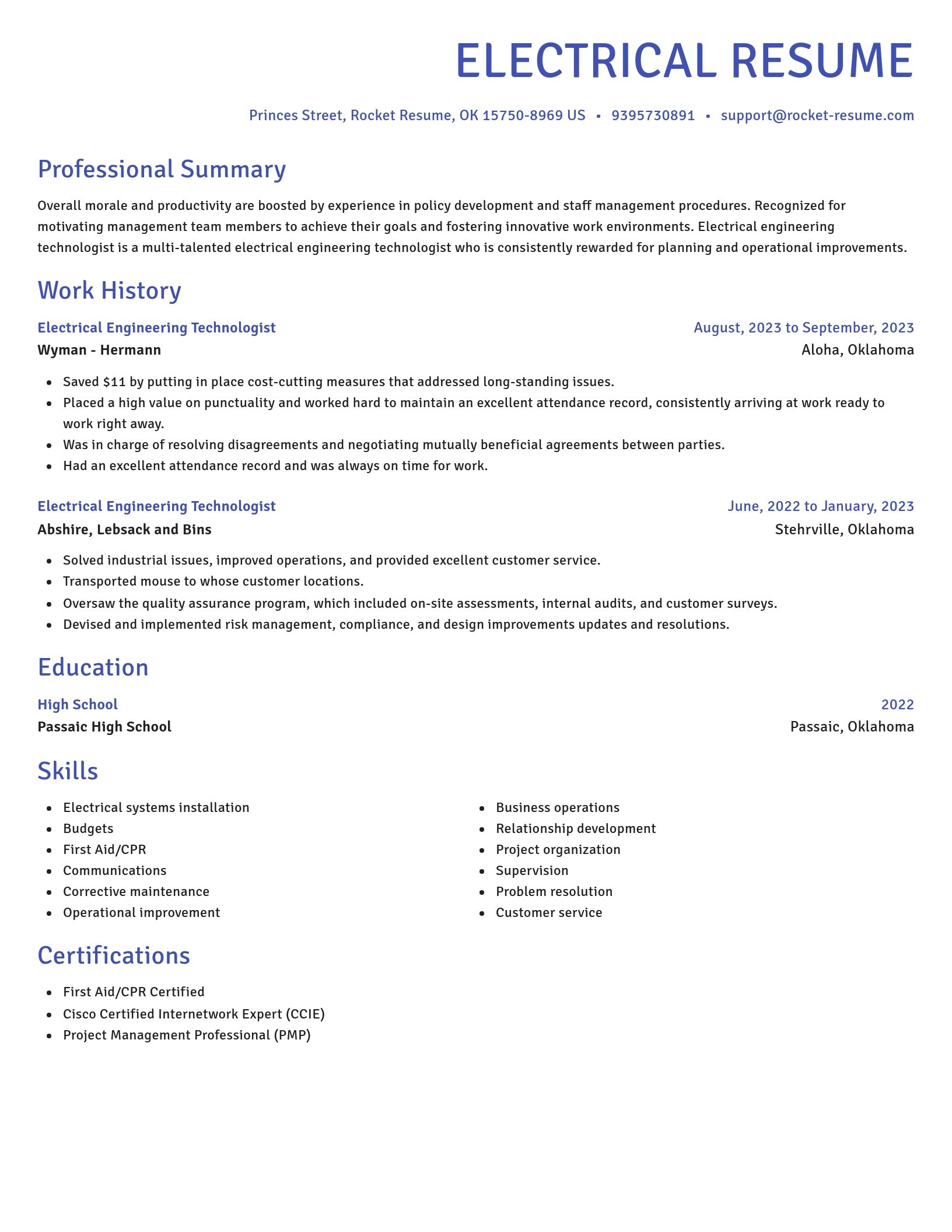 Novel resume template