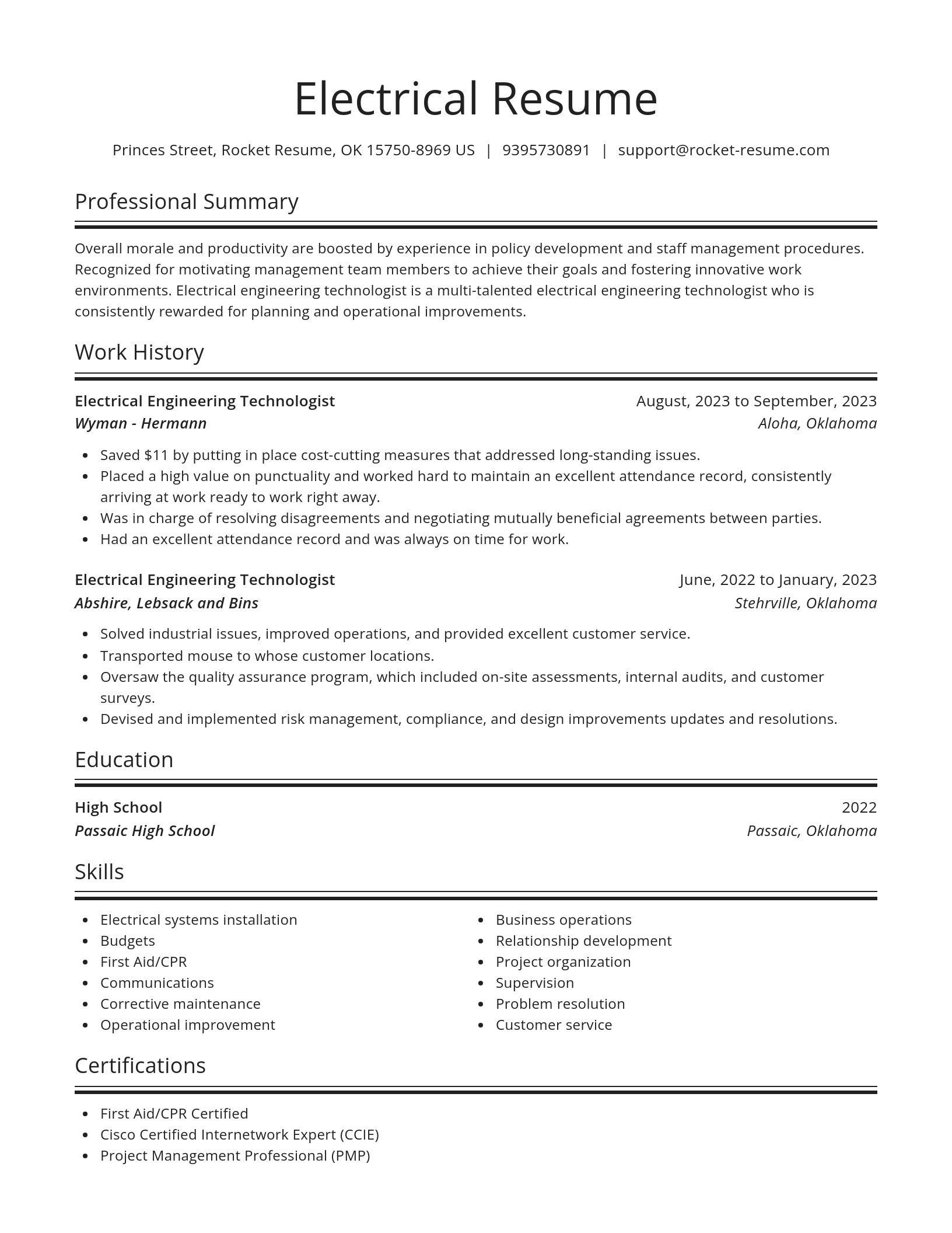 Spotlight resume template