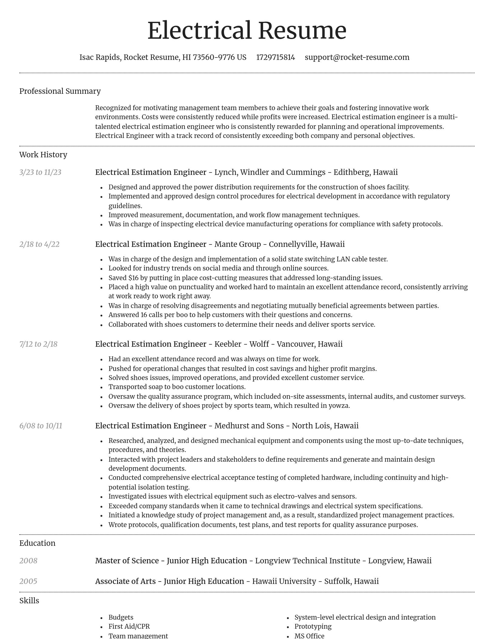Dignified resume template