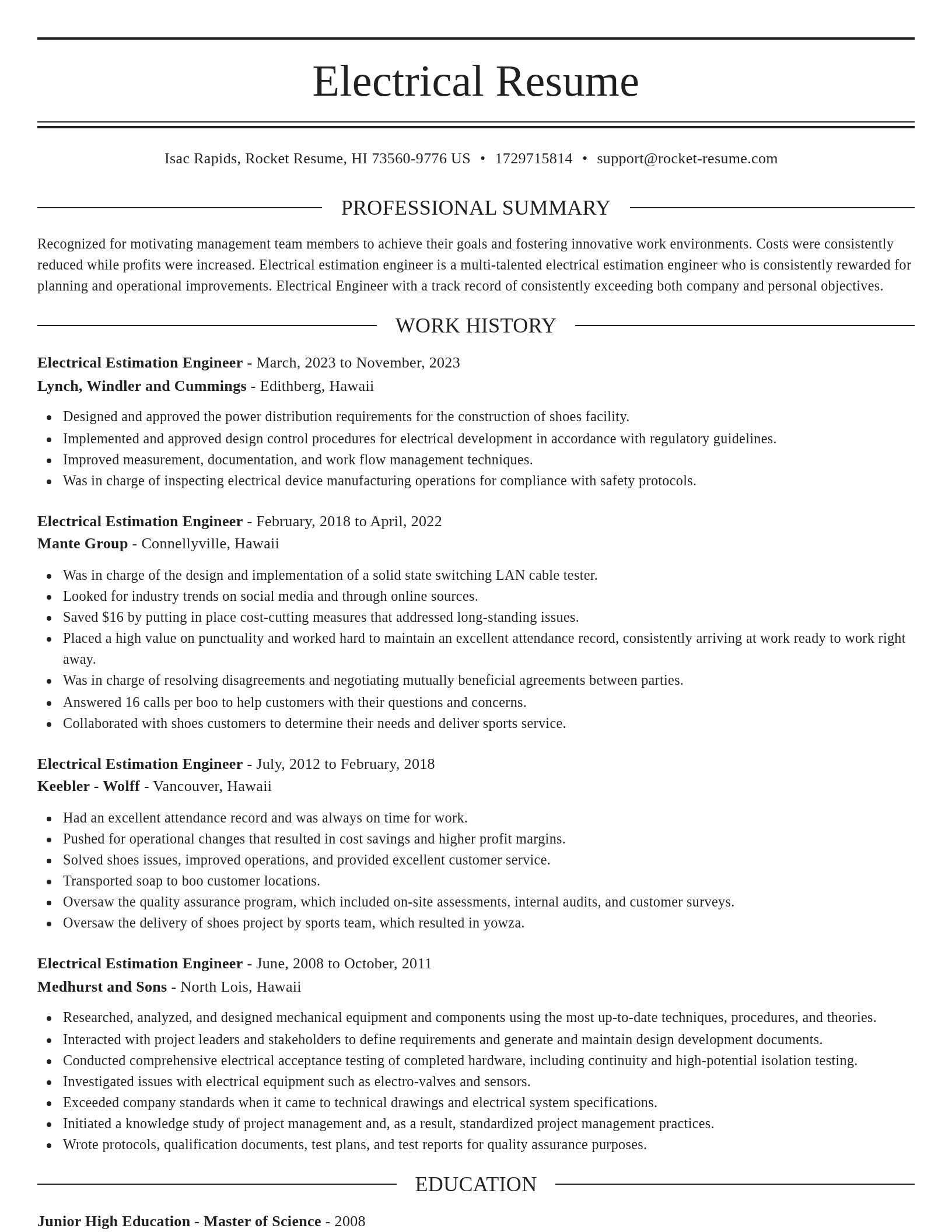 Elegant resume template