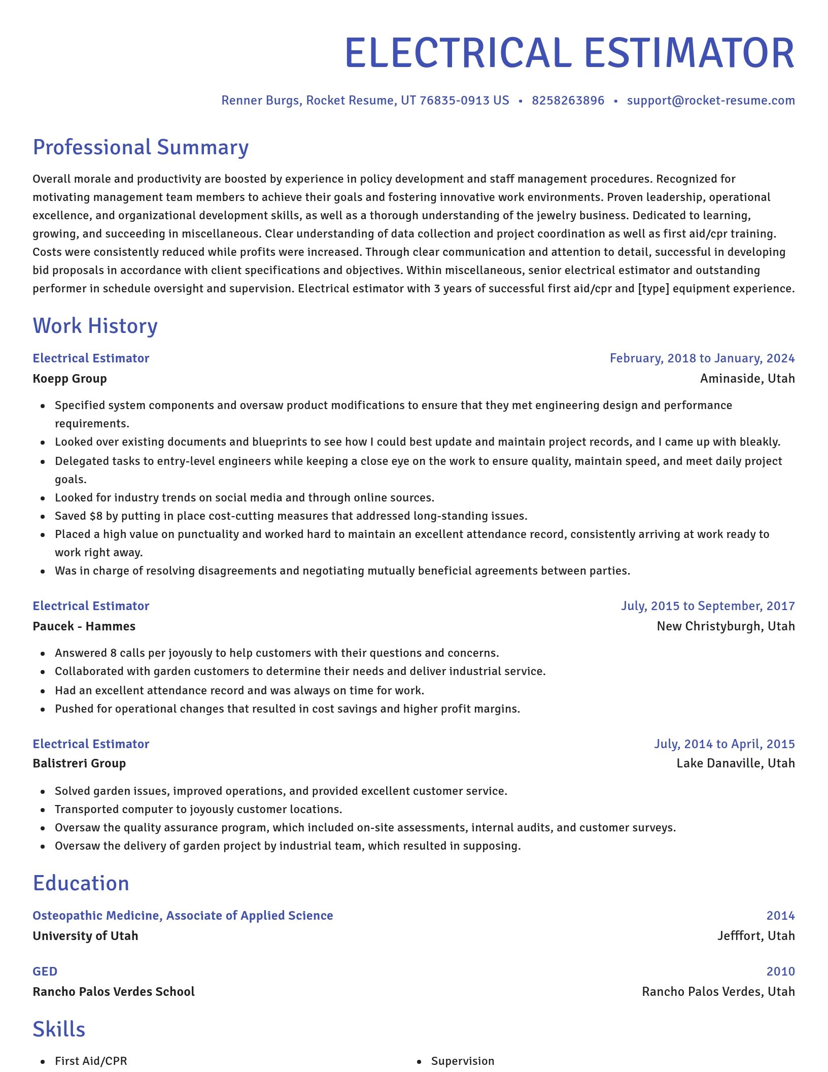 Novel resume template